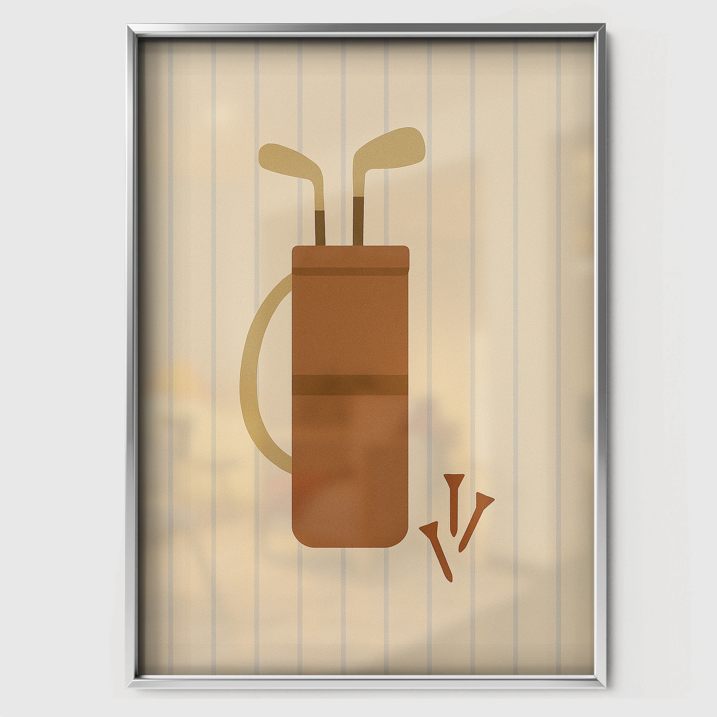Golf Bag and Clubs Nursery Print - white framed nursery wall art print