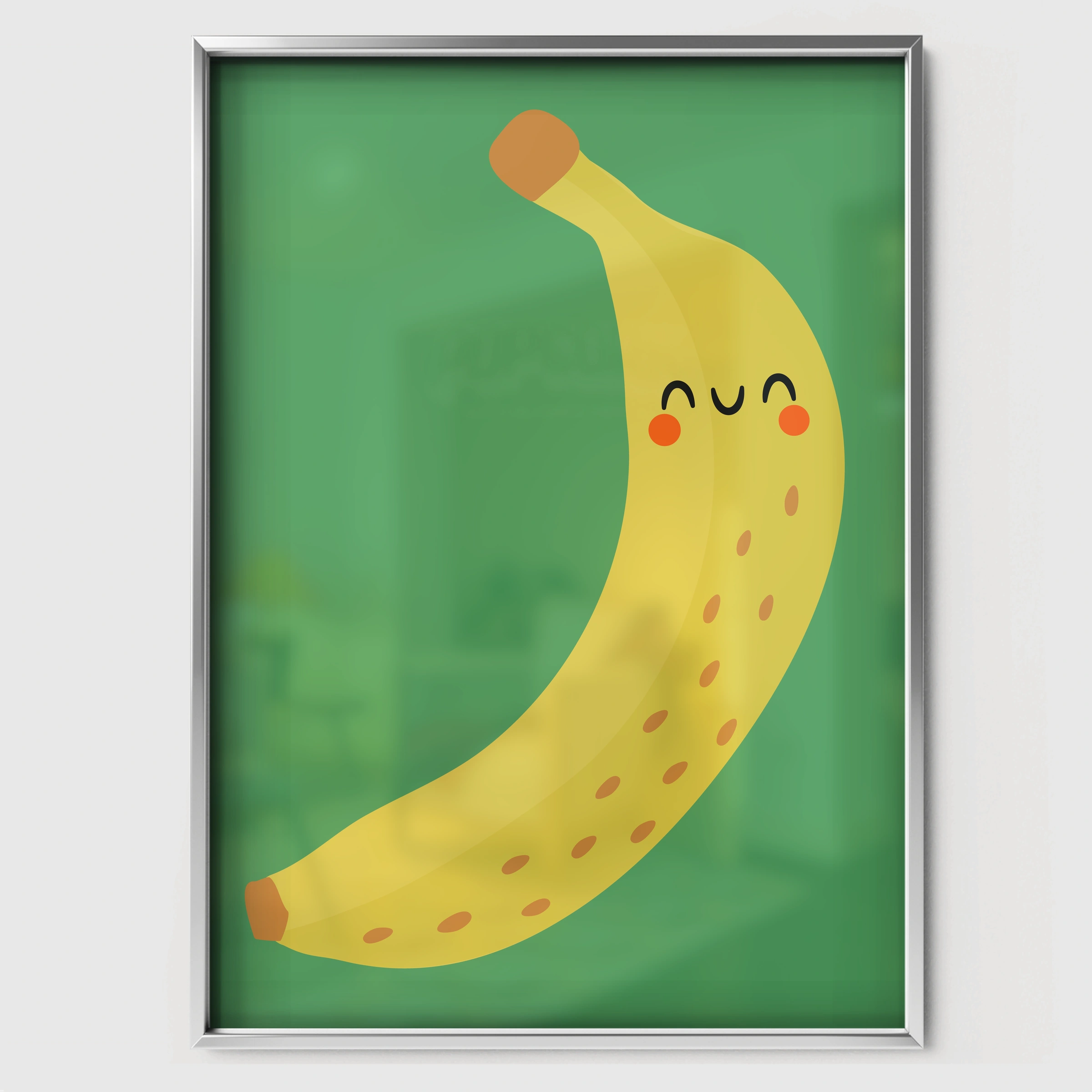 Happy Banana Nursery Print - white framed nursery wall art print