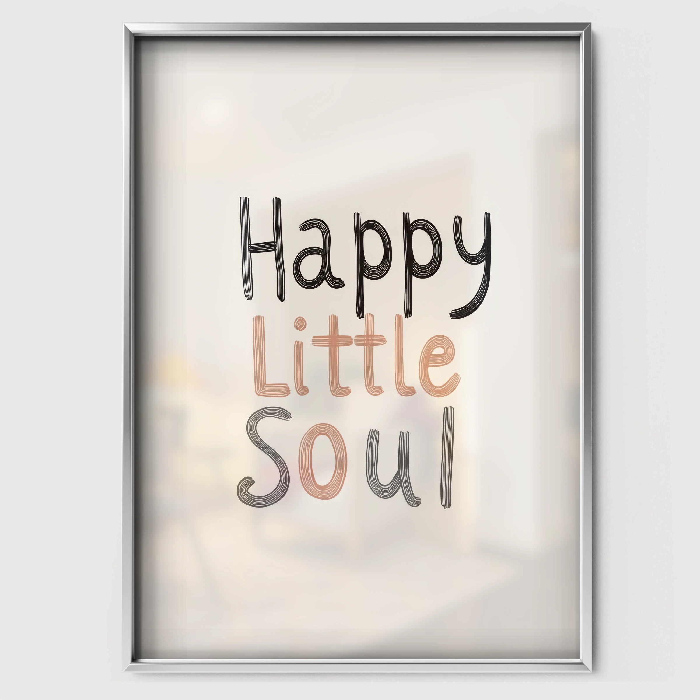 Happy Little Soul Two Nursery Print - white framed nursery wall art print