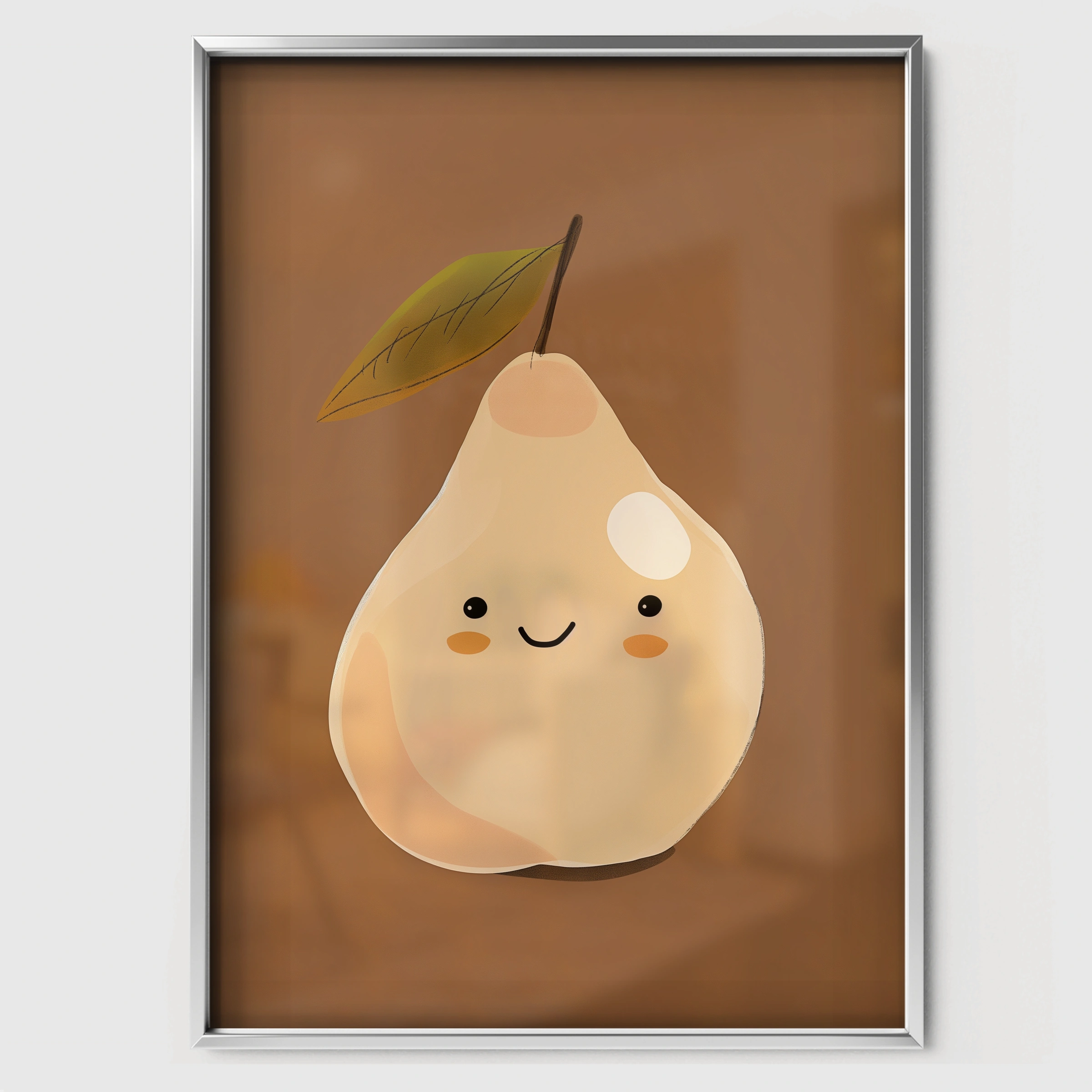 Happy Pear Two Nursery Print - white framed nursery wall art print