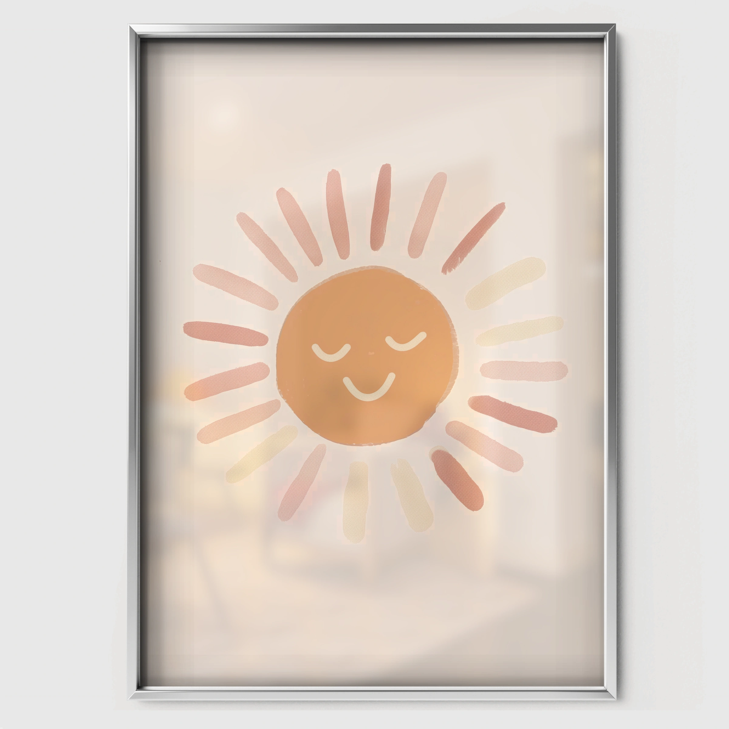 Happy Sunshine Nursery Print - white framed nursery wall art print