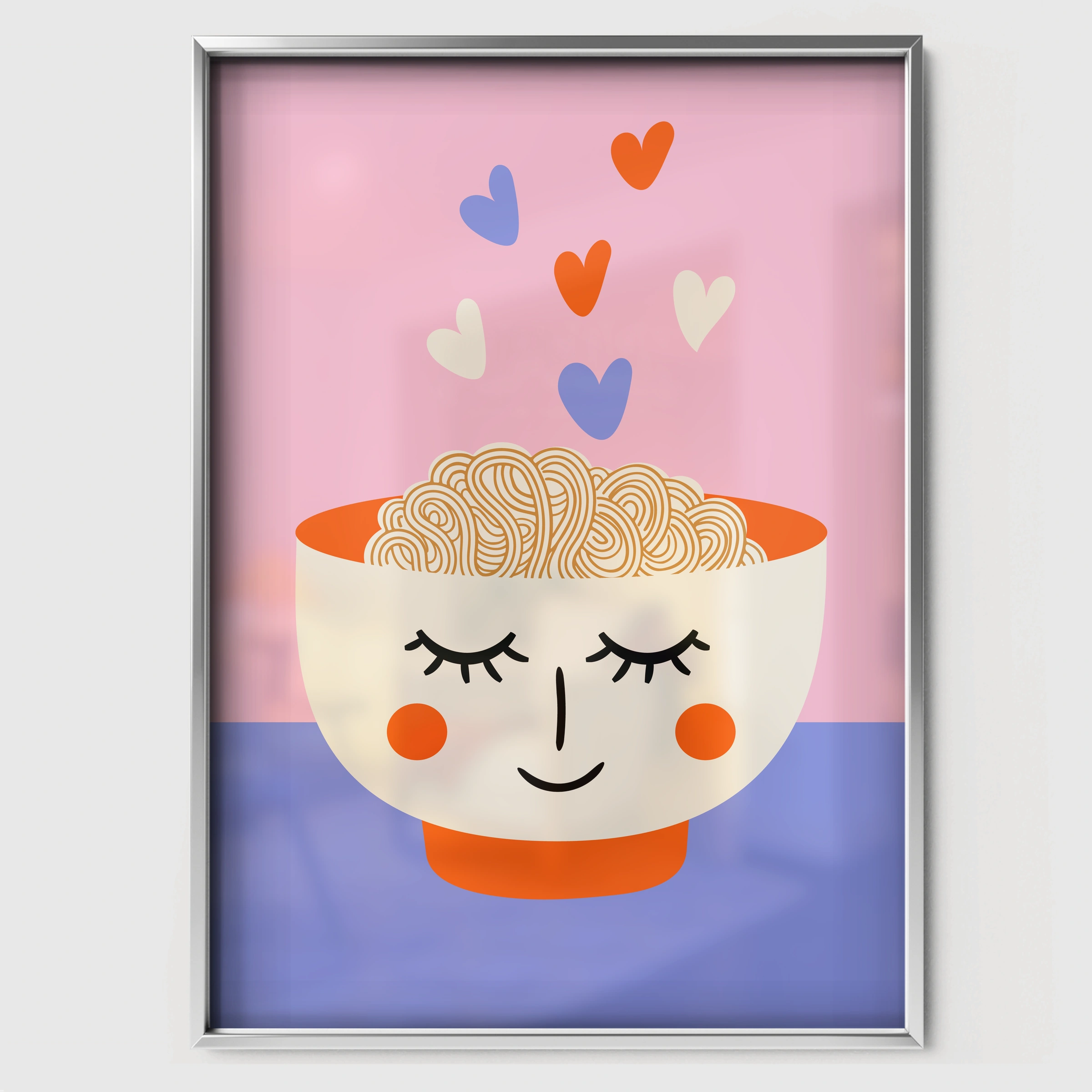Heart Bowl Nursery Print - white framed nursery wall art print