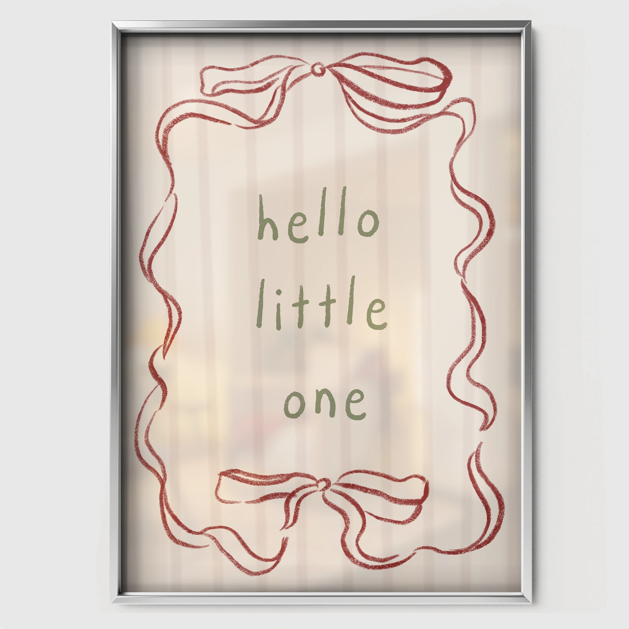 Hello Little One Bird Nursery Print - white framed nursery wall art print