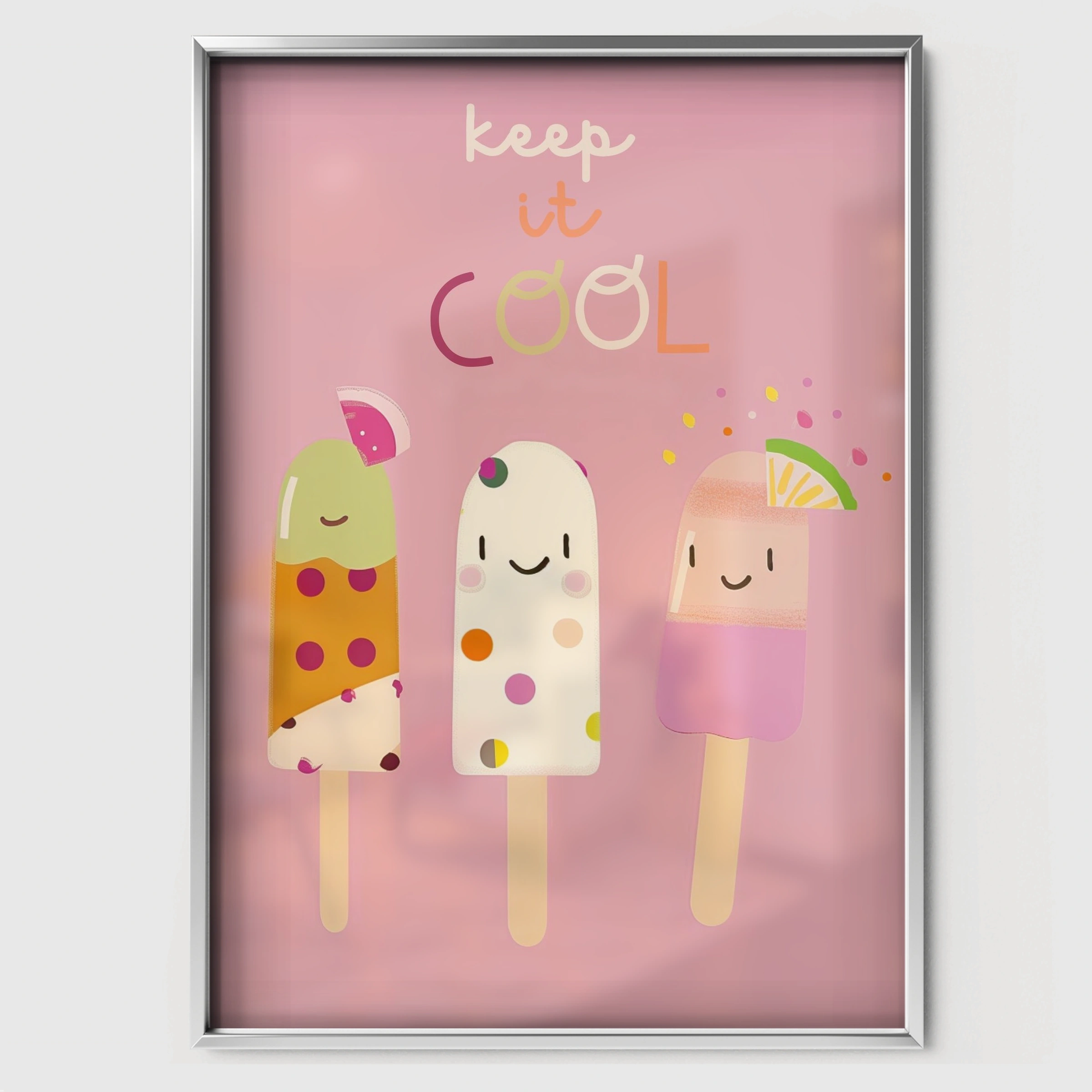 Keep It Cool Nursery Print - white framed nursery wall art print