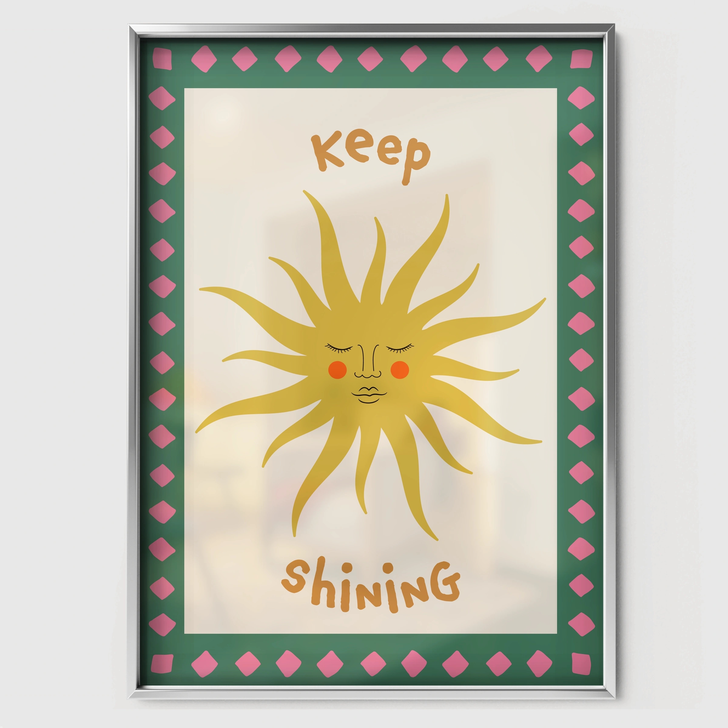 Keep Shining Nursery Print - white framed nursery wall art print