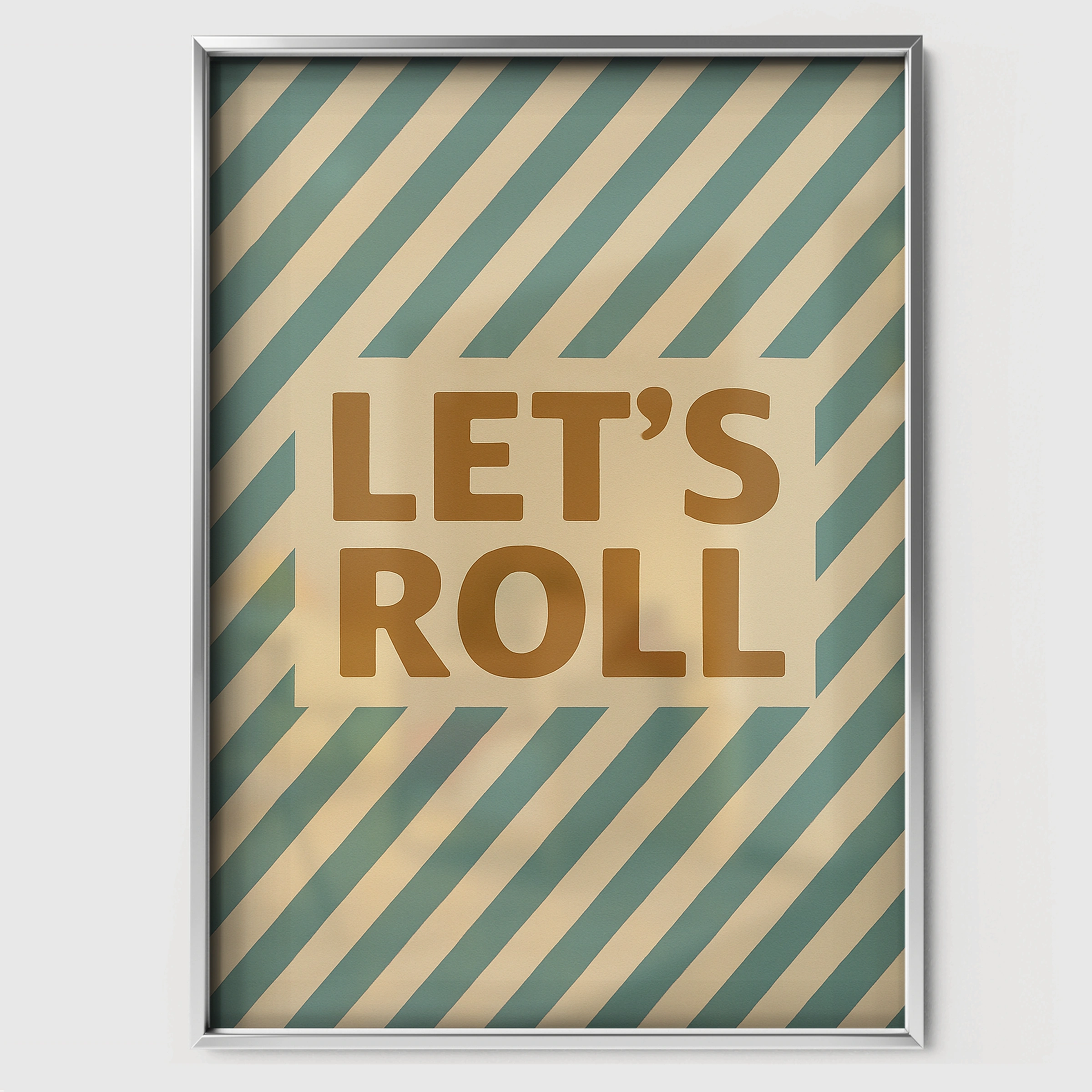 Let's Roll Nursery Print - white framed nursery wall art print