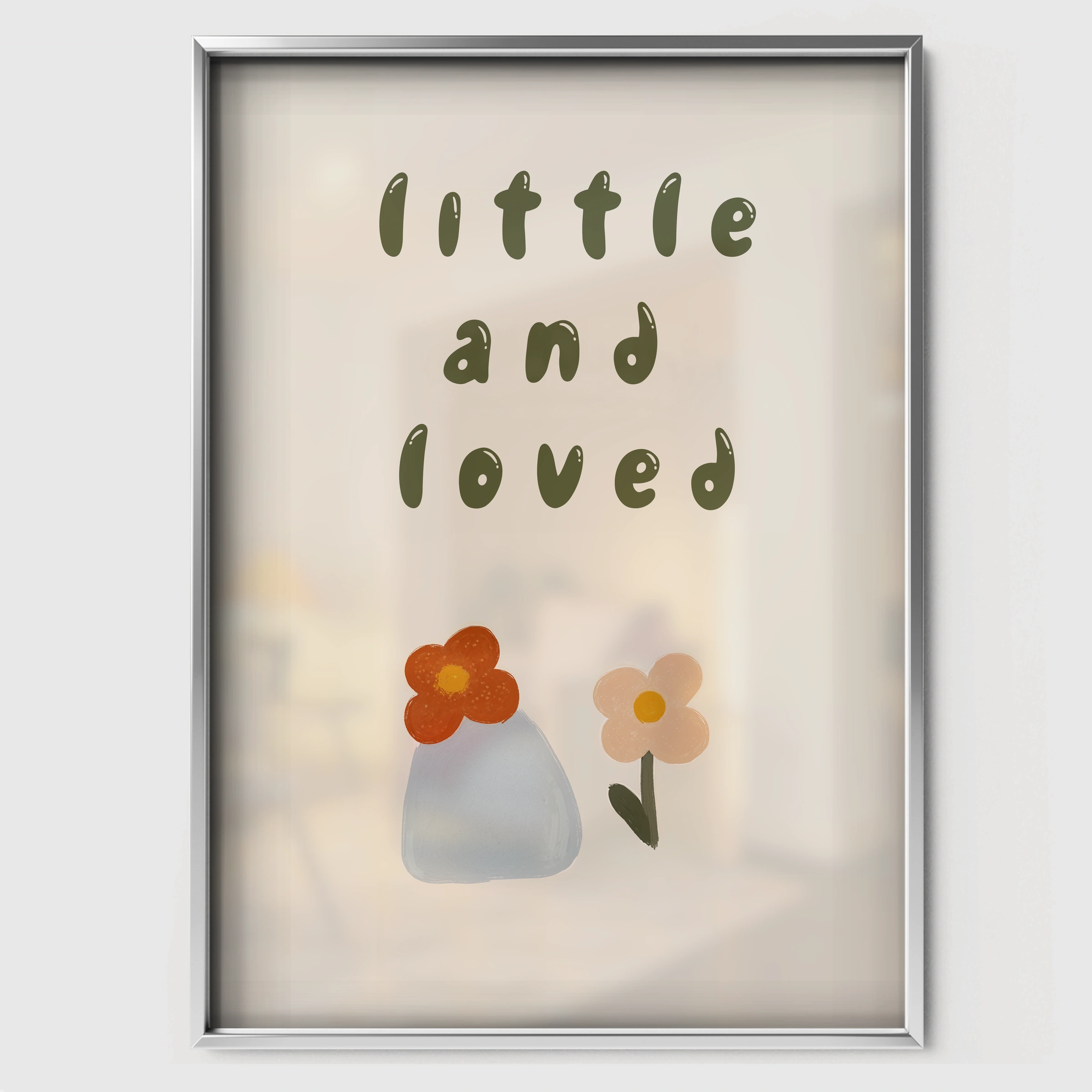 Little and Loved Nursery Print - white framed nursery wall art print
