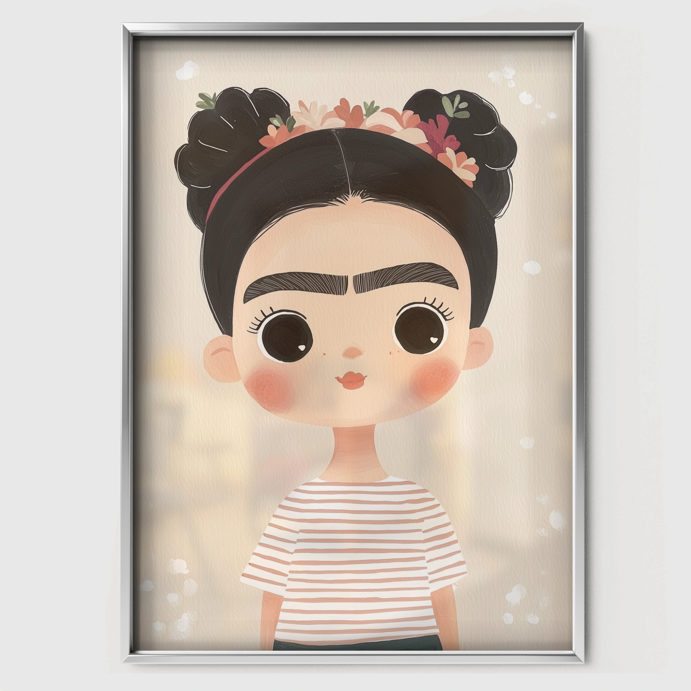 Little Artist Girl Nursery Print - white framed nursery wall art print