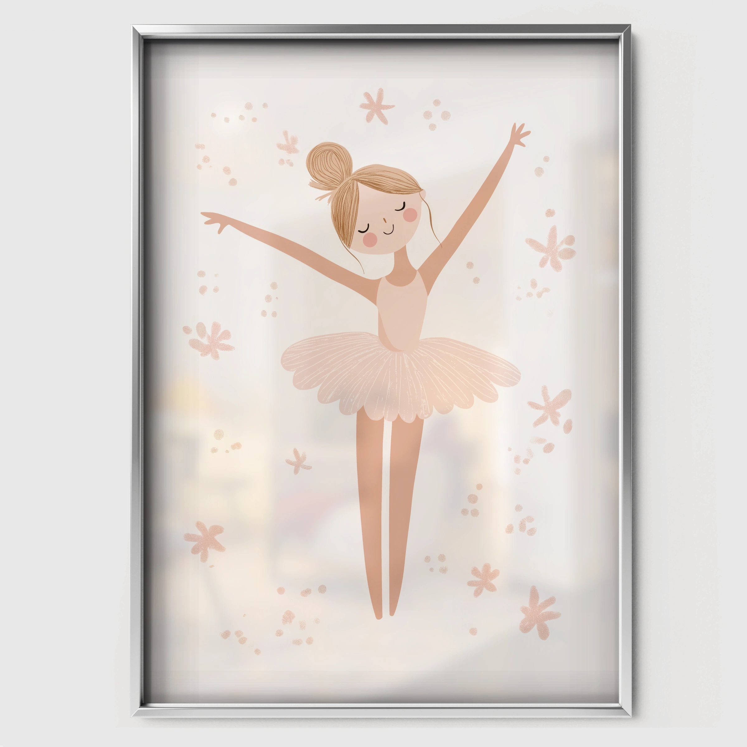 Little Ballerina Nursery Print - white framed nursery wall art print