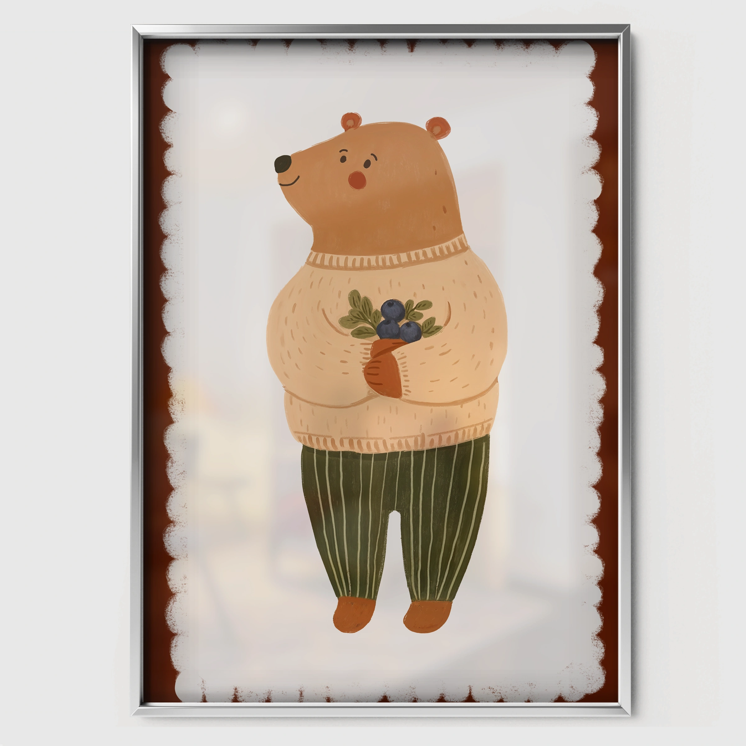 Little Capybara Nursery Print - white framed nursery wall art print
