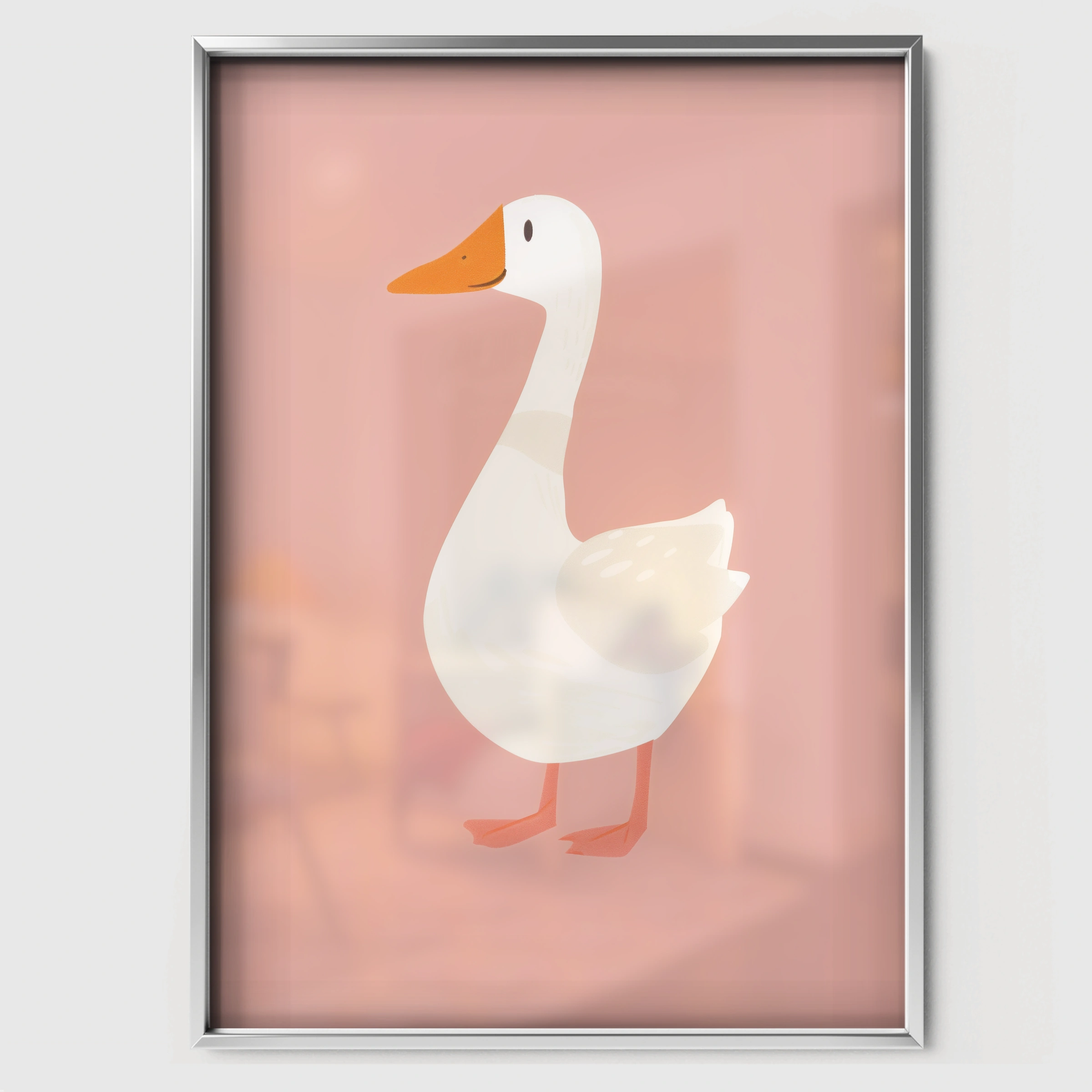Little Goose Nursery Print - white framed nursery wall art print