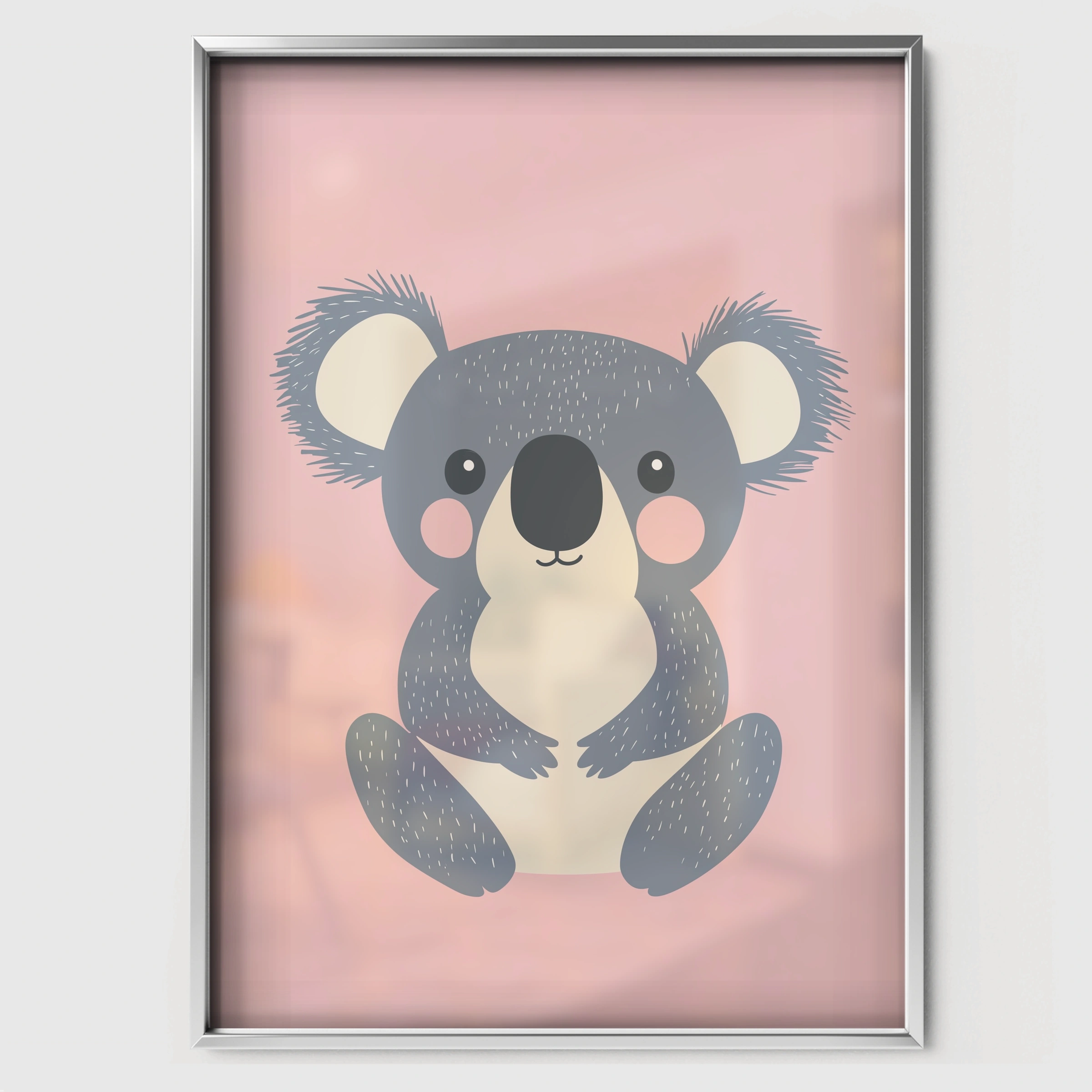 Little Koala Nursery Print - white framed nursery wall art print