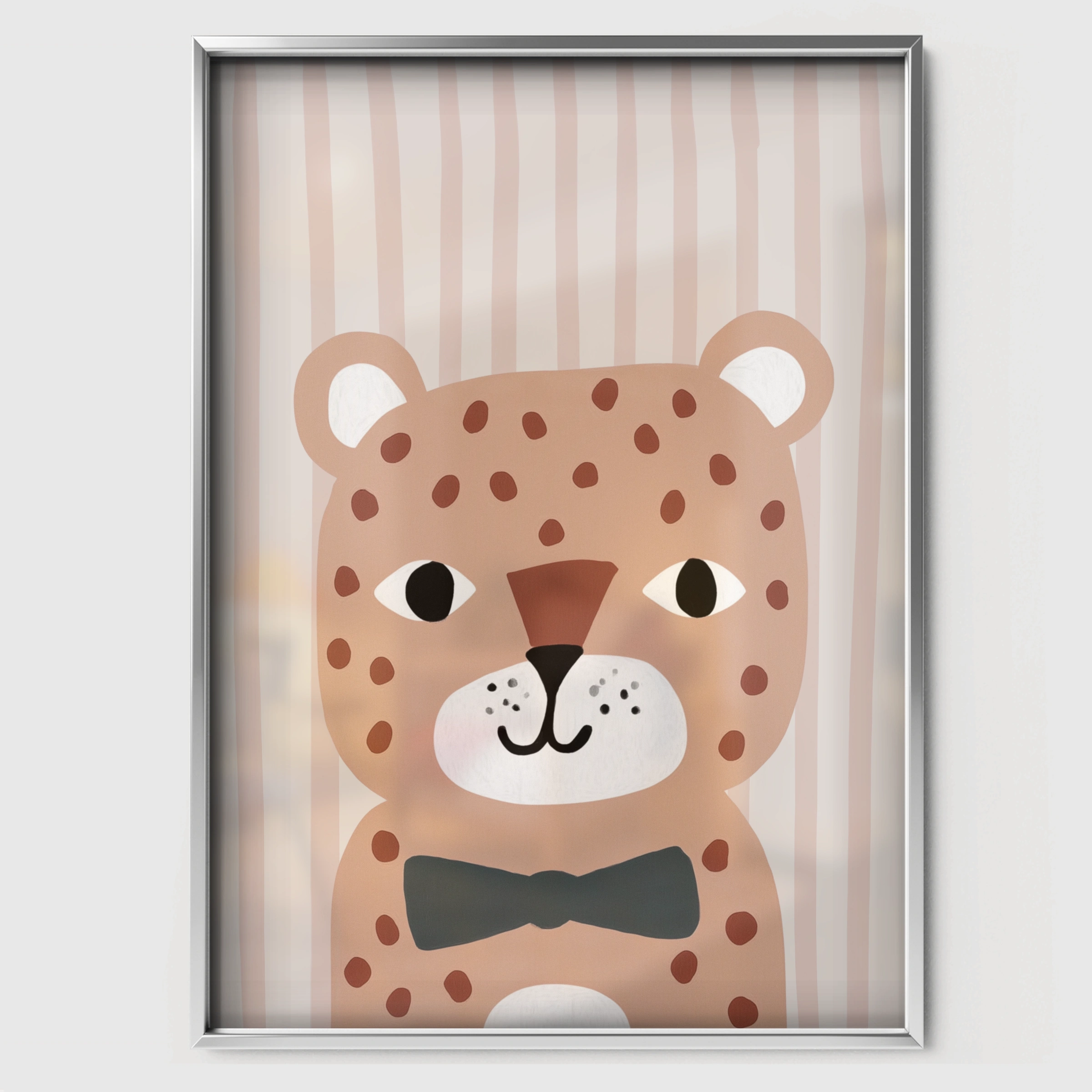 Little Leopard Nursery Print - white framed nursery wall art print