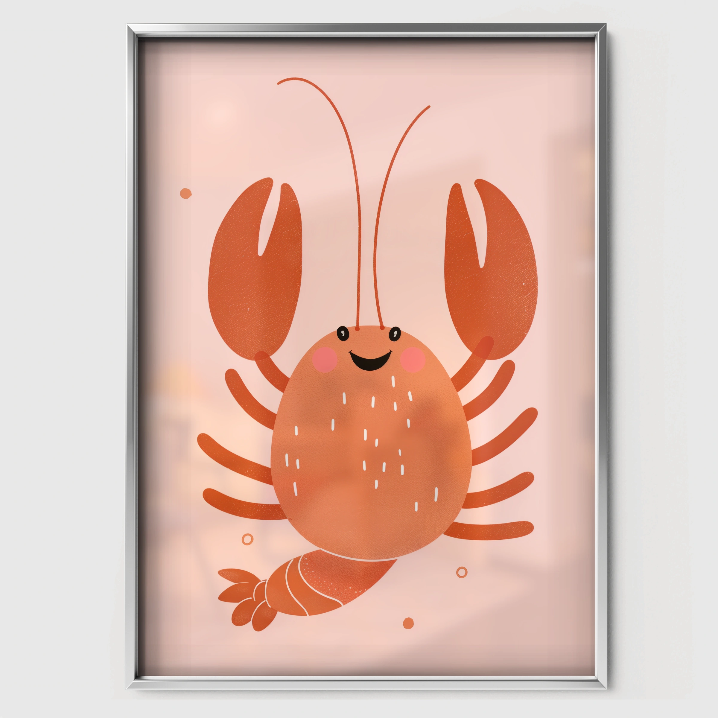 Little Lobster Nursery Print - white framed nursery wall art print