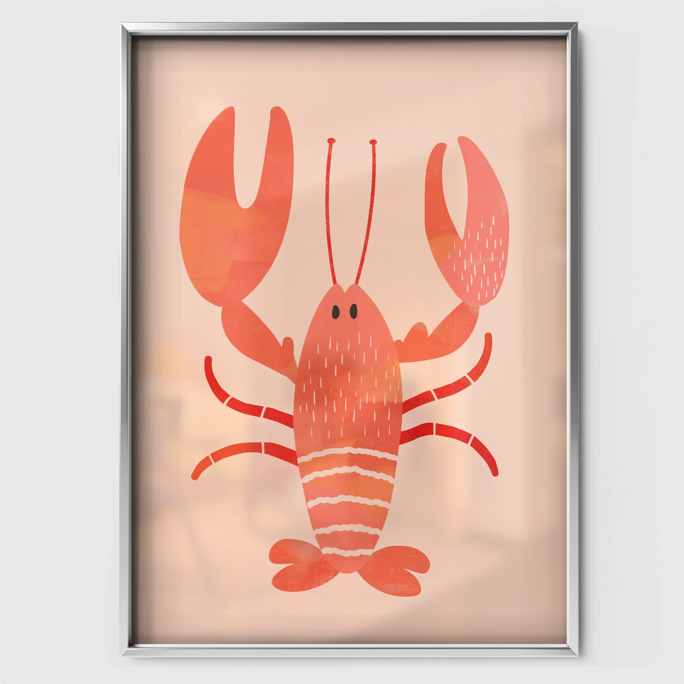 Little Lobster Two Nursery Print - white framed nursery wall art print