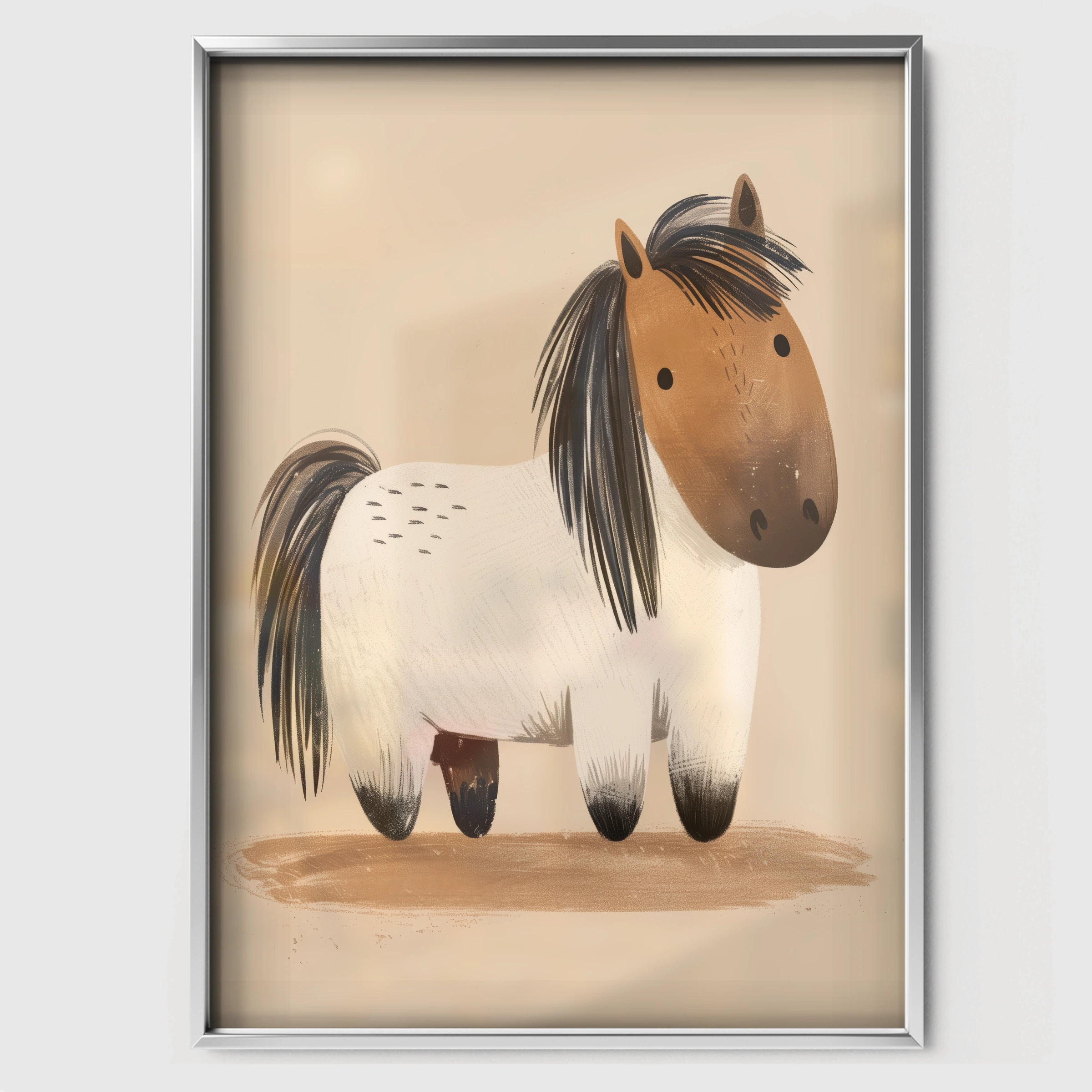 Little Pony Nursery Print - white framed nursery wall art print