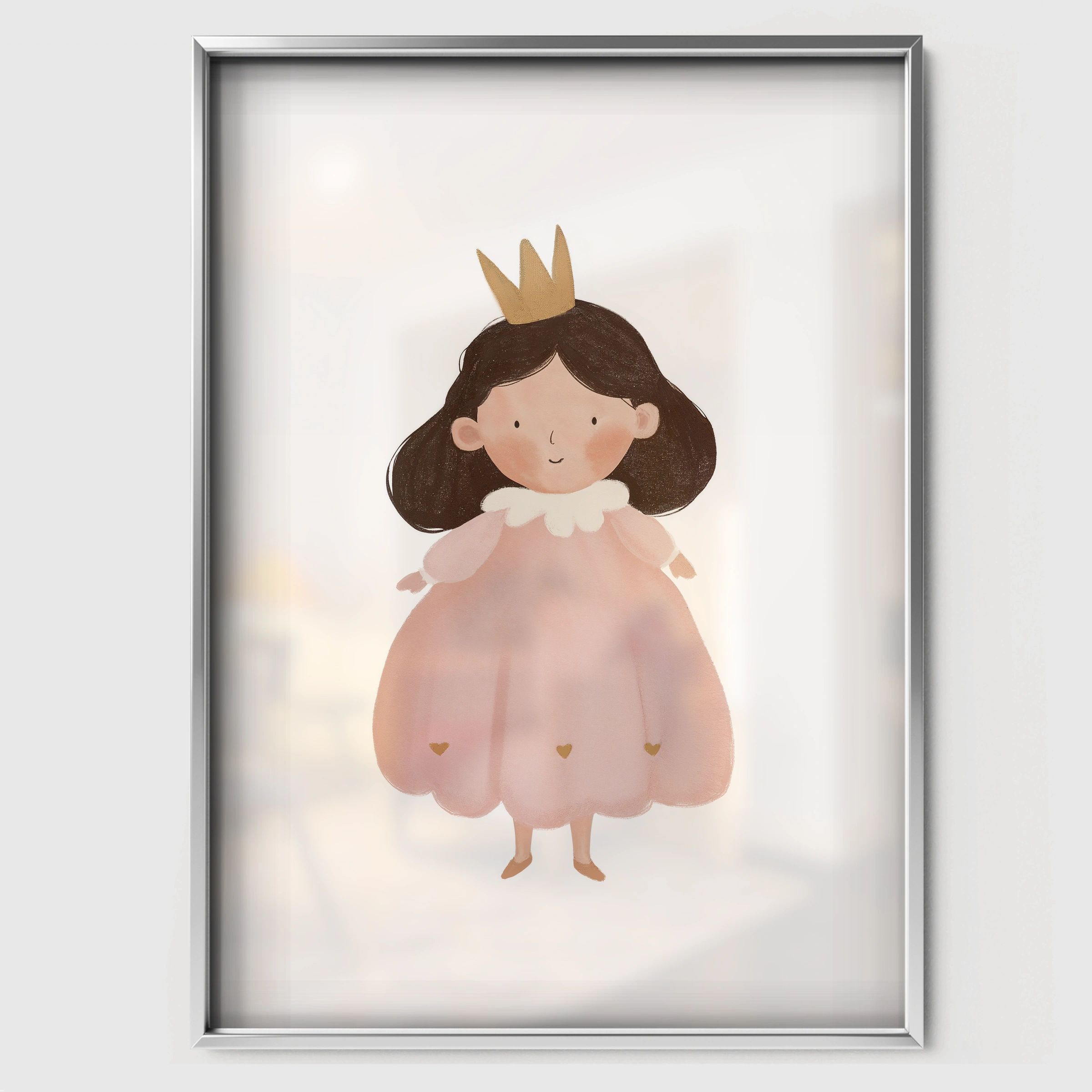 Little Princess Nursery Print - white framed nursery wall art print