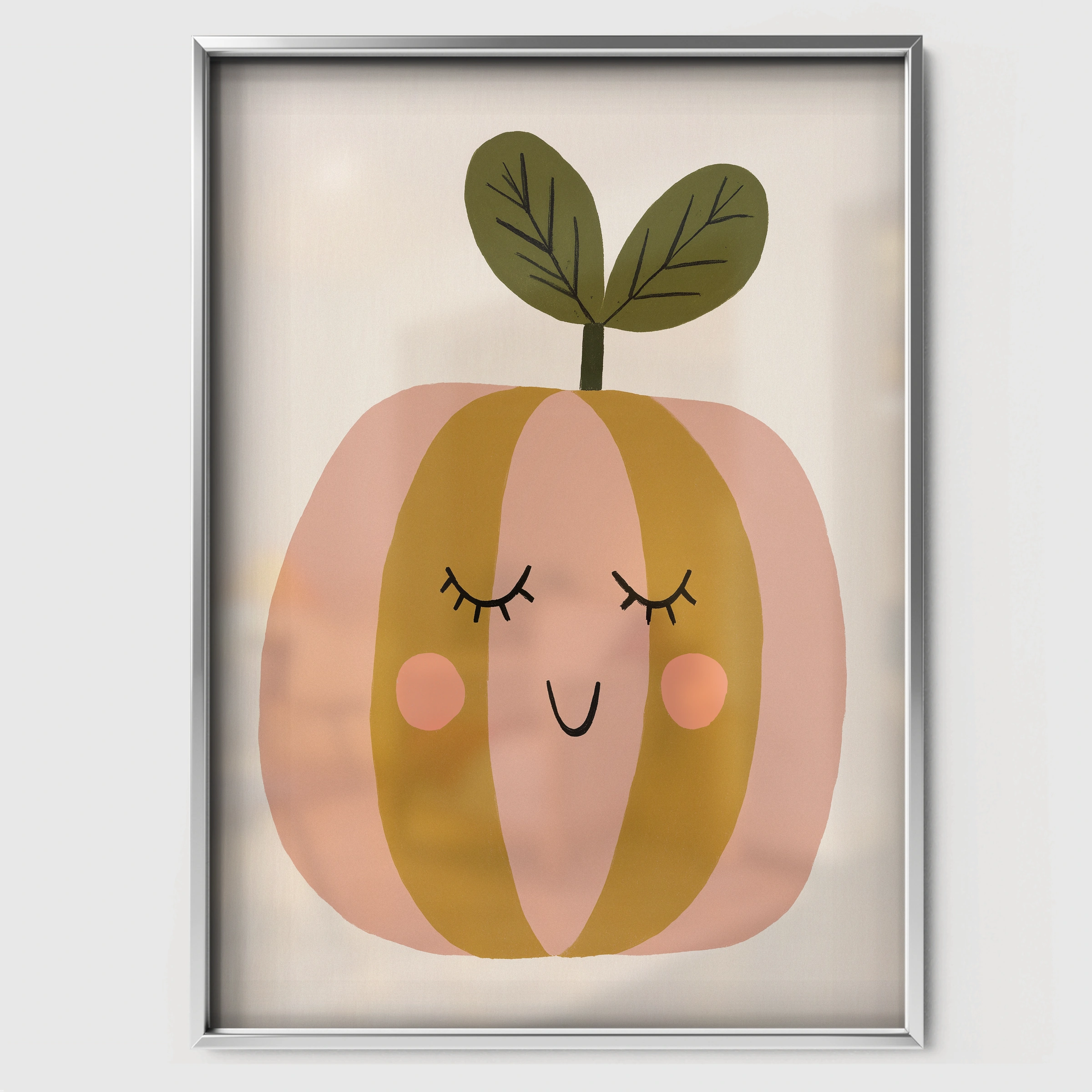 Little Pumpkin Nursery Print - white framed nursery wall art print