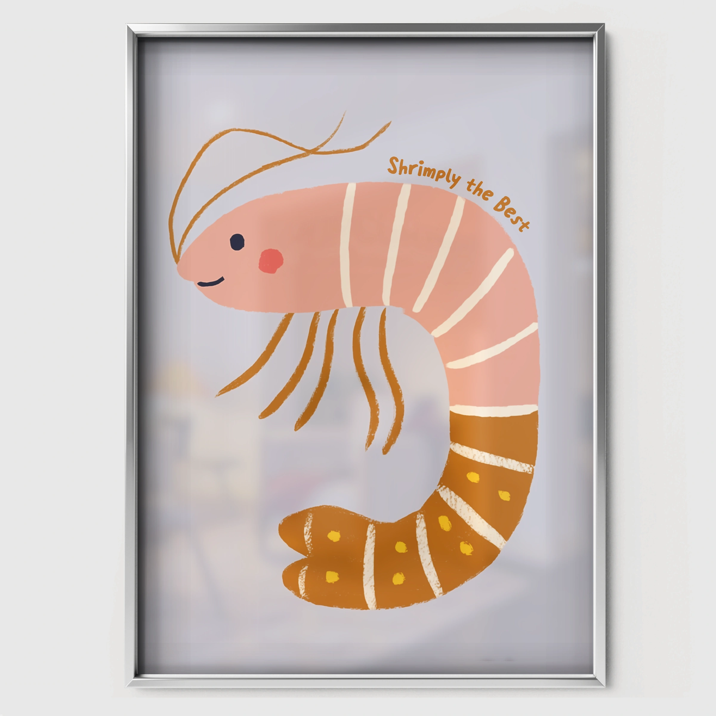 Little Shrimp Nursery Print - white framed nursery wall art print