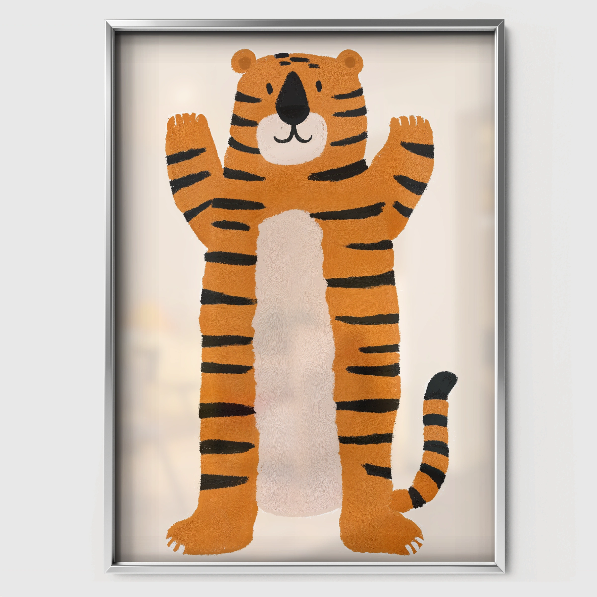 Little Tiger Nursery Print - white framed nursery wall art print