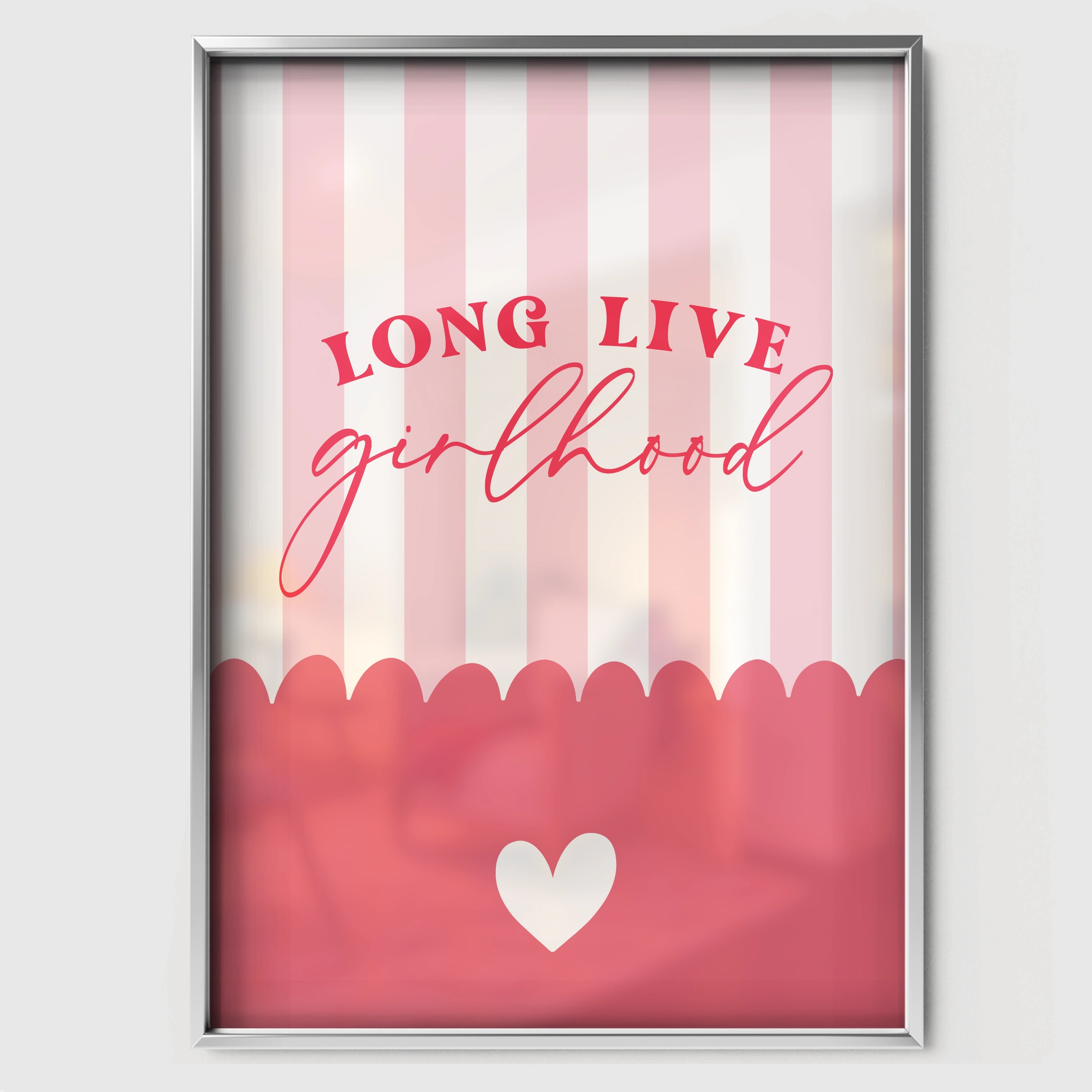 Long Live Girlhood Nursery Print - white framed nursery wall art print
