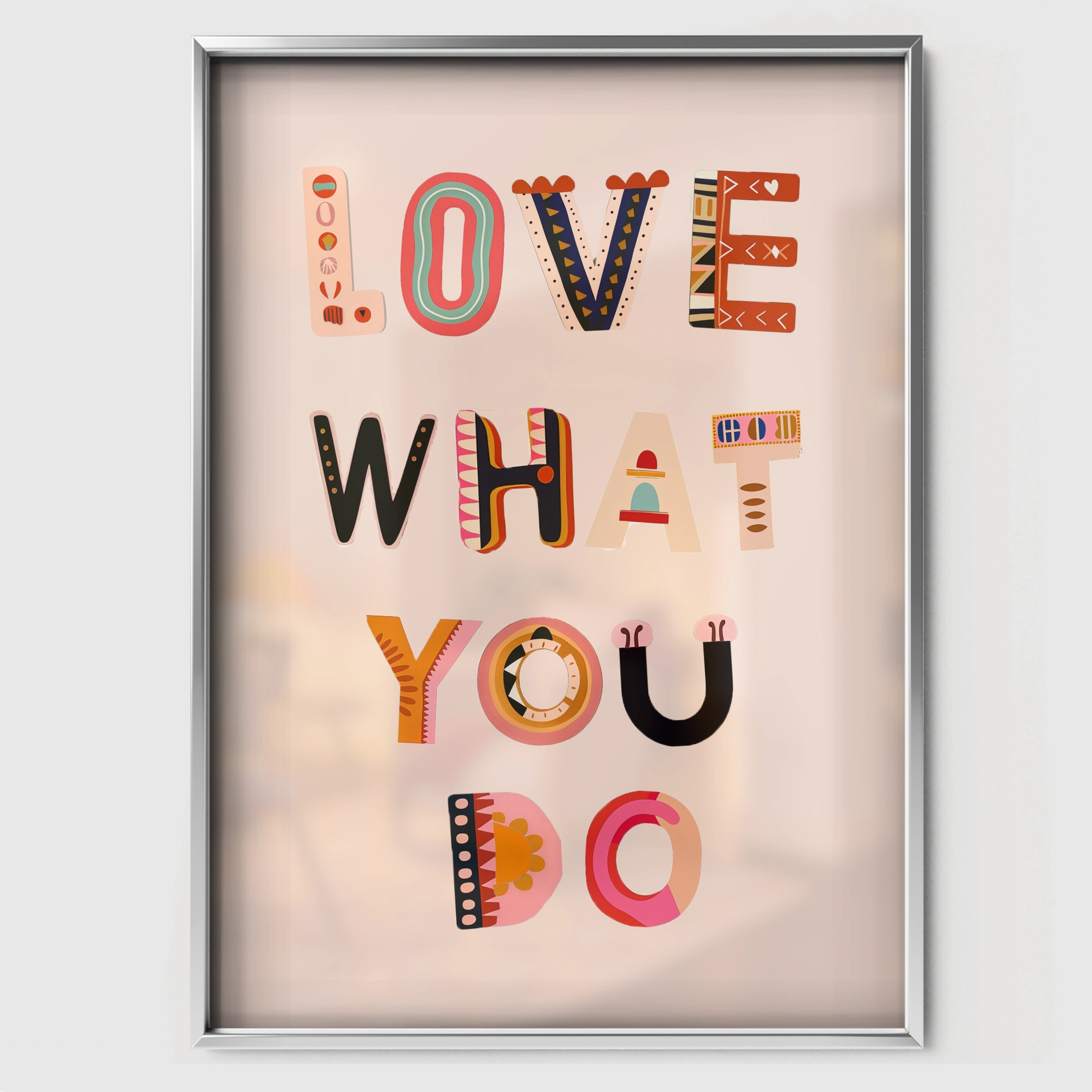 Love What You Do Nursery Print - white framed nursery wall art print