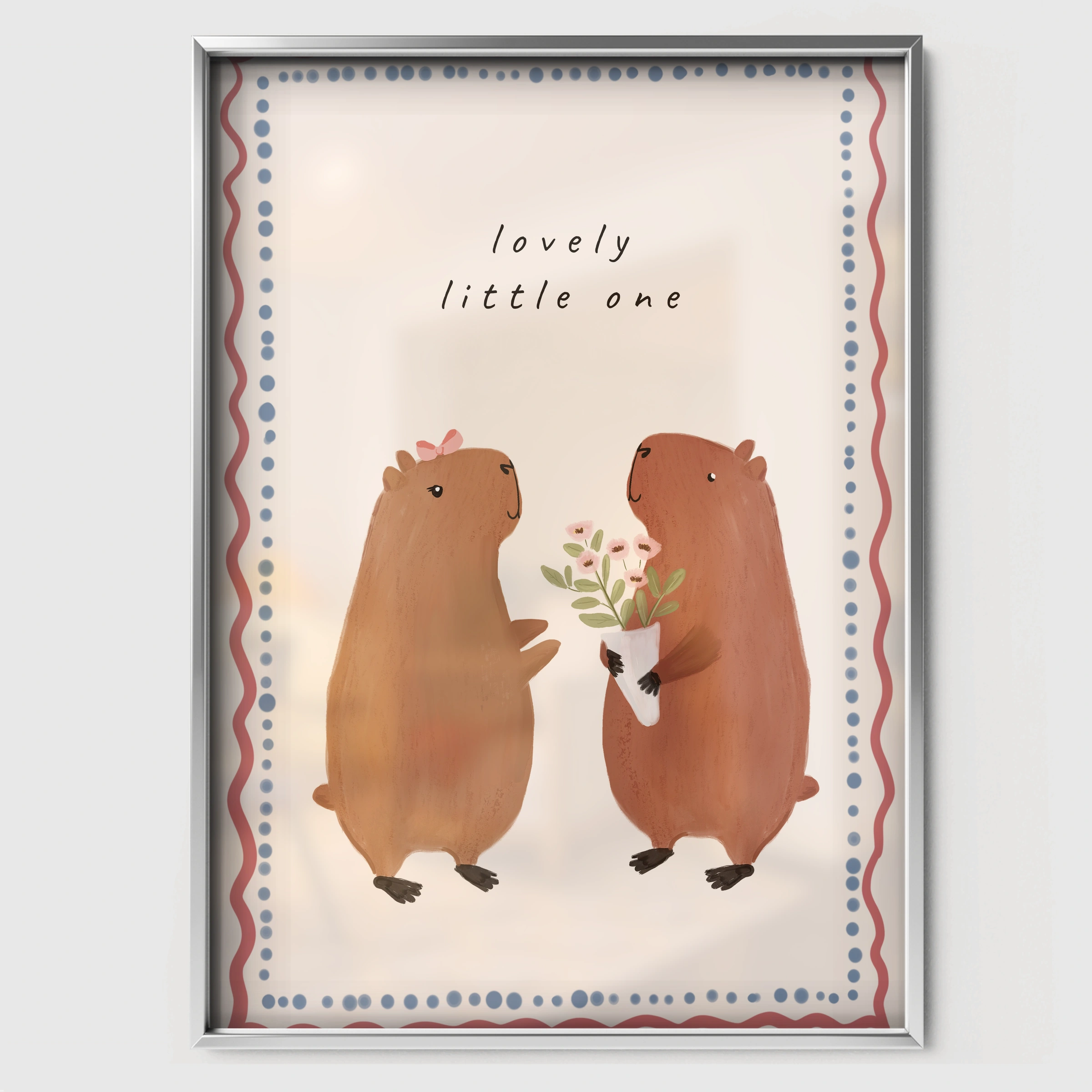 Lovely Little One Bears Nursery Print - white framed nursery wall art print