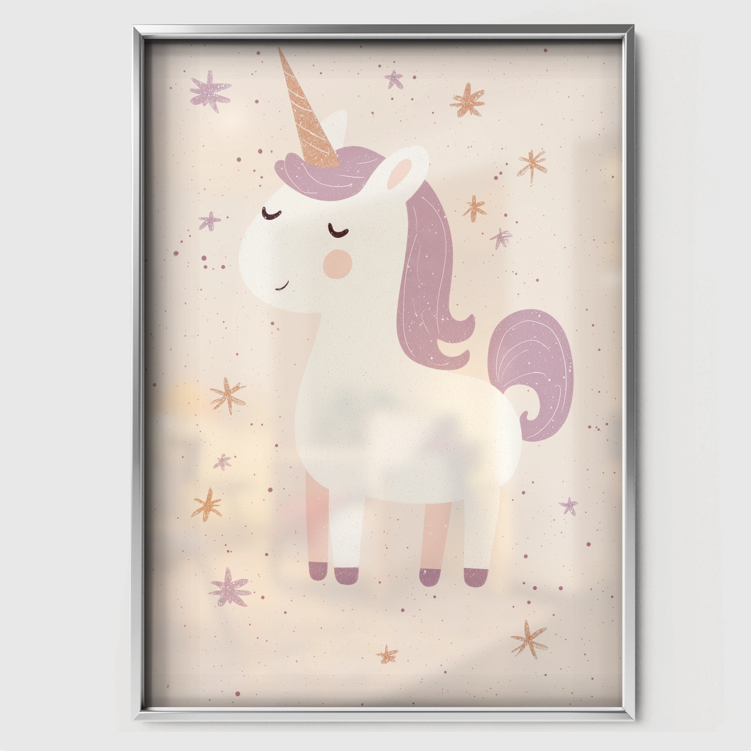 Magical Unicorn Nursery Print - white framed nursery wall art print