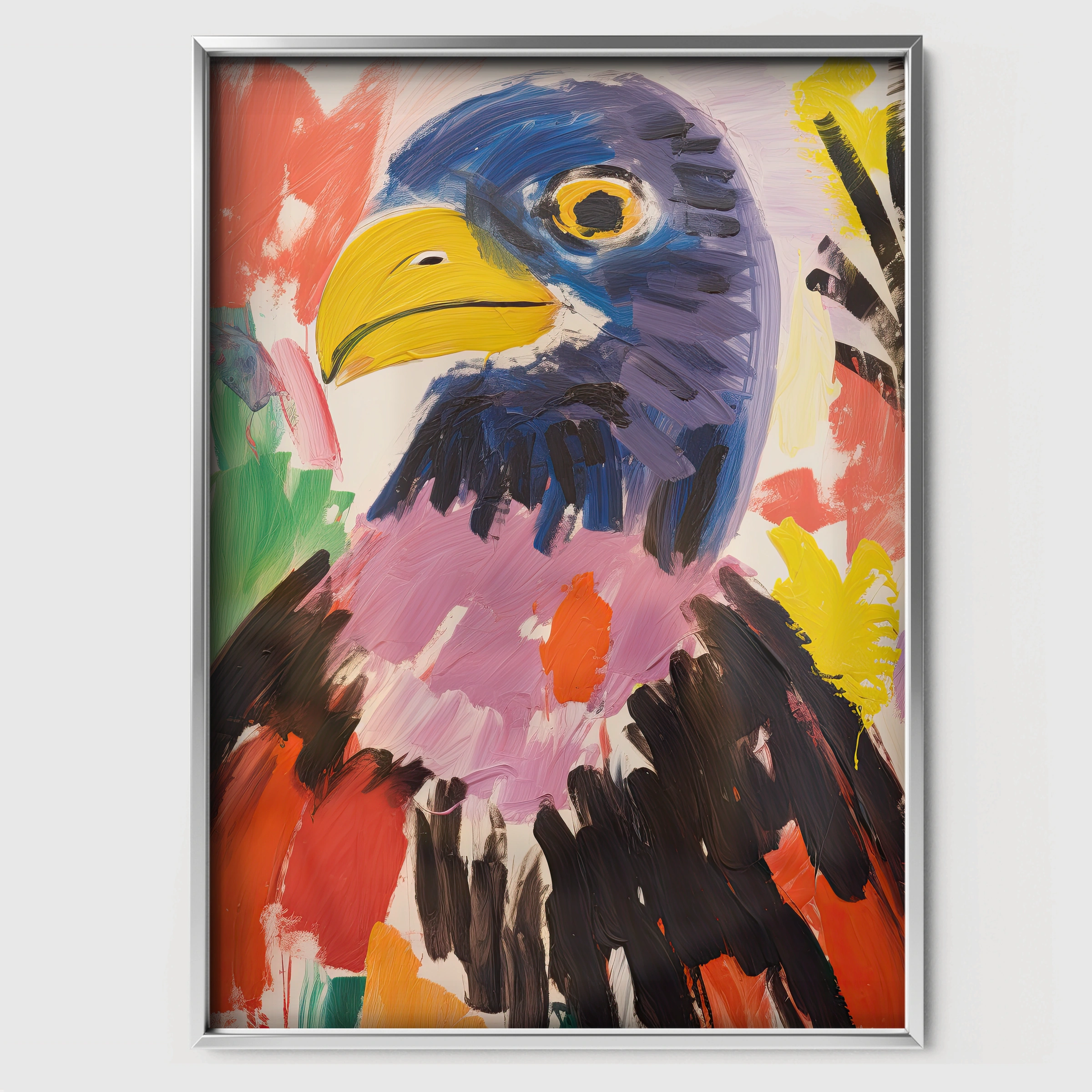 Majestic Eagle Nursery Print - white framed nursery wall art print