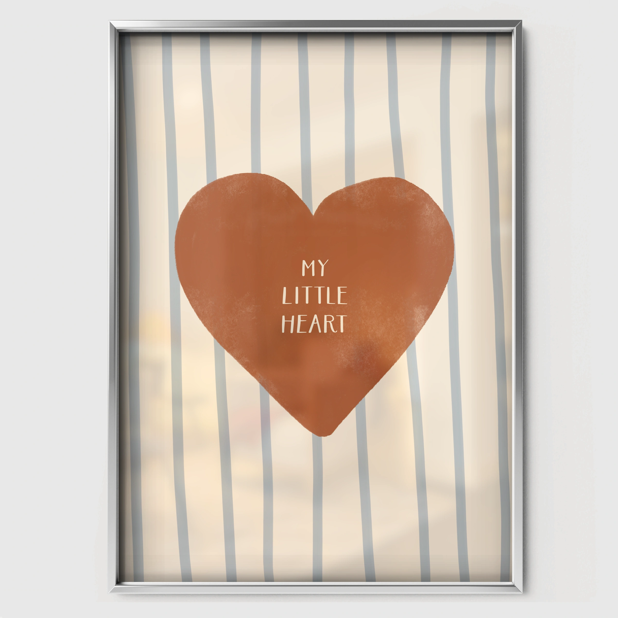 My Little Heart Nursery Print - white framed nursery wall art print