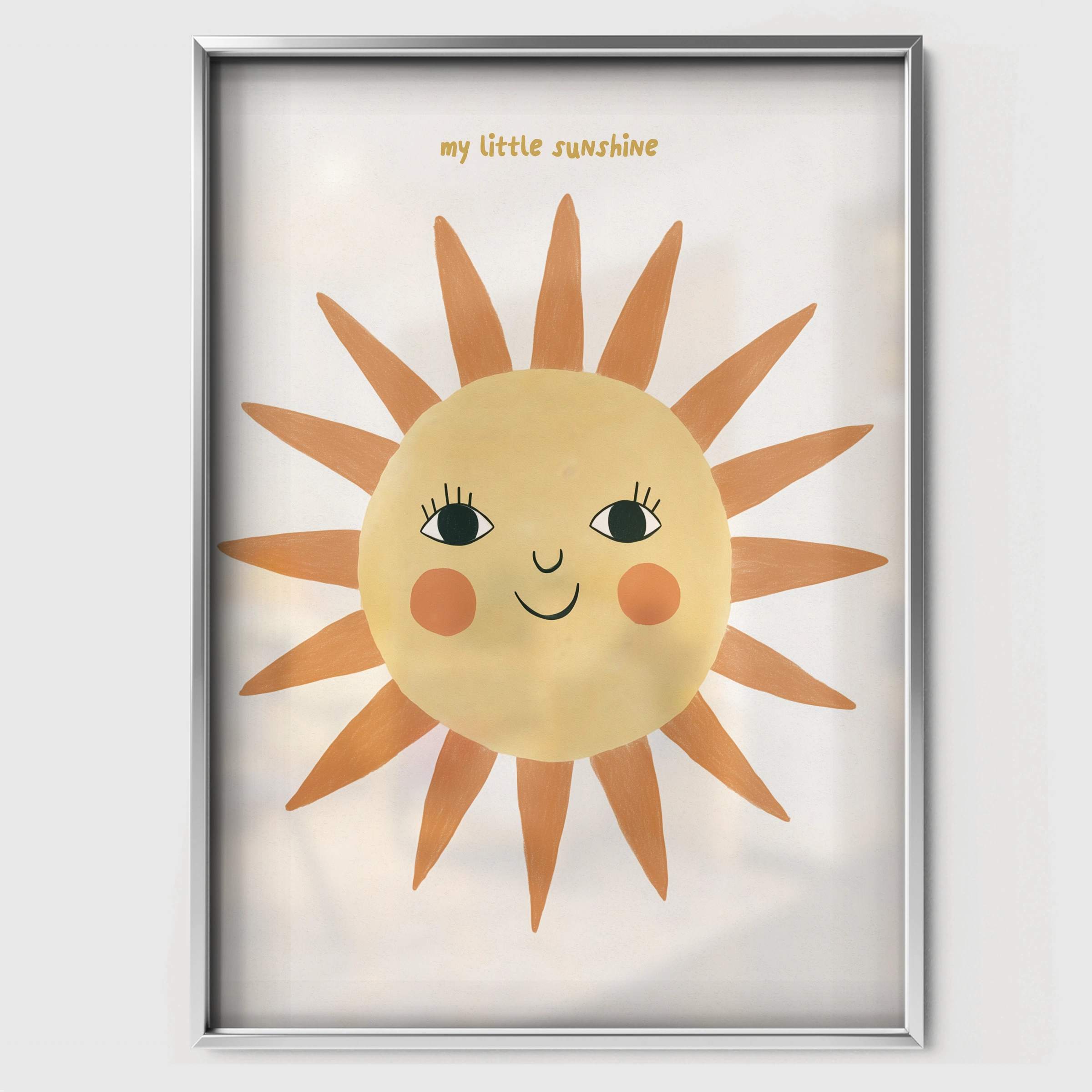 My Little Sunshine Nursery Print - white framed nursery wall art print