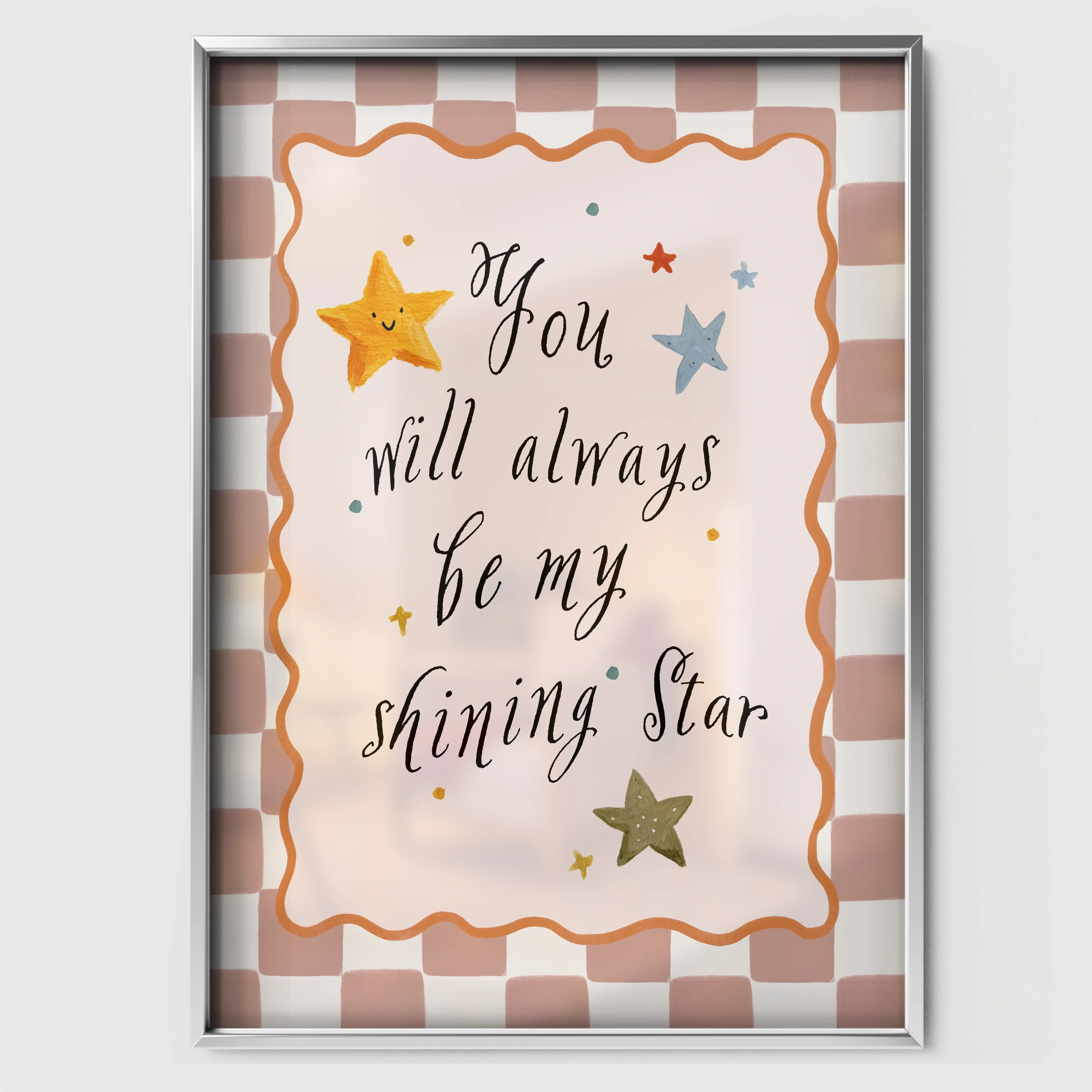 My Shining Star Nursery Print - white framed nursery wall art print