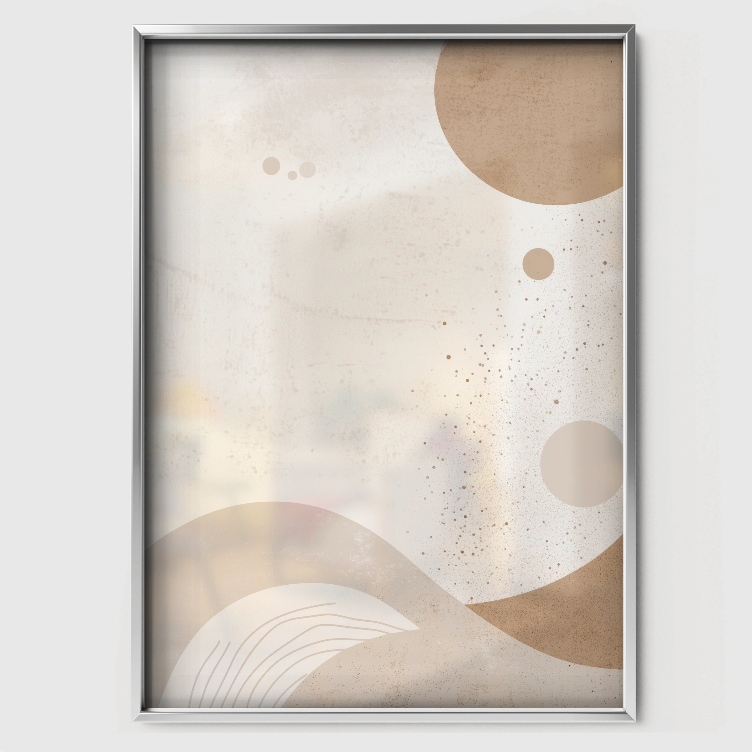 Neutral Abstract Nursery Print - white framed nursery wall art print