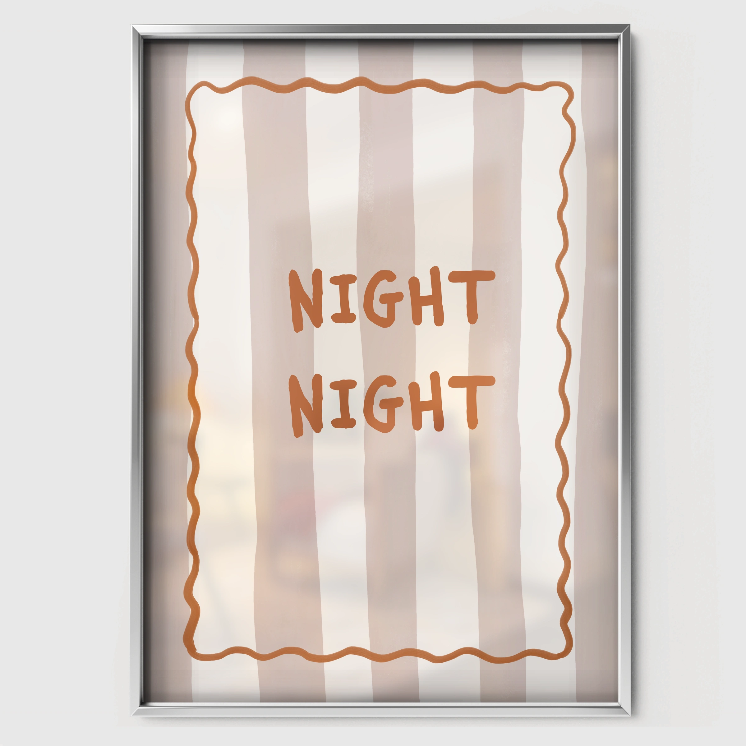 Night Night Nursery Print - white framed nursery wall art print
