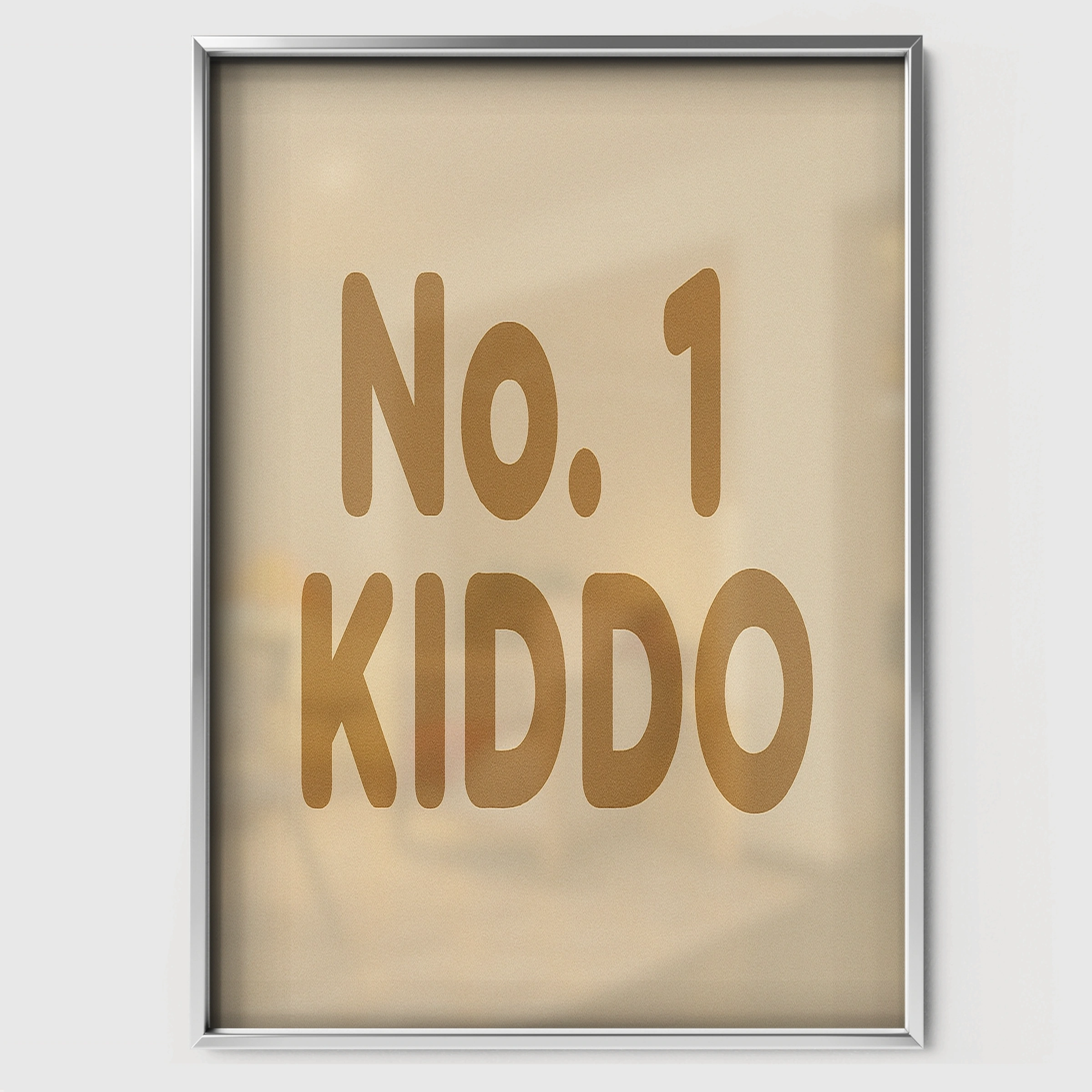 No.1 Kiddo Nursery Print - white framed nursery wall art print