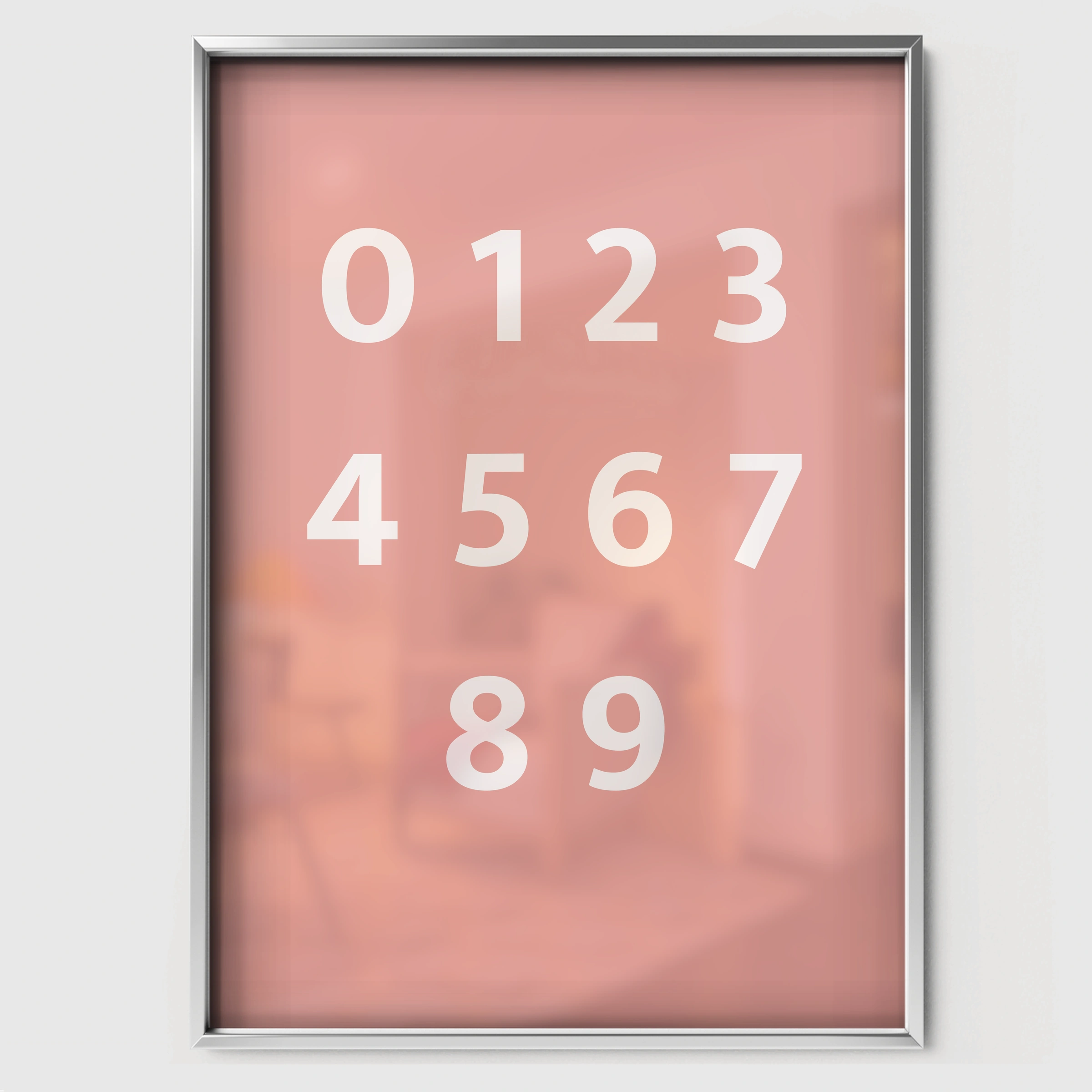 Numbers Chart Nursery Print - white framed nursery wall art print