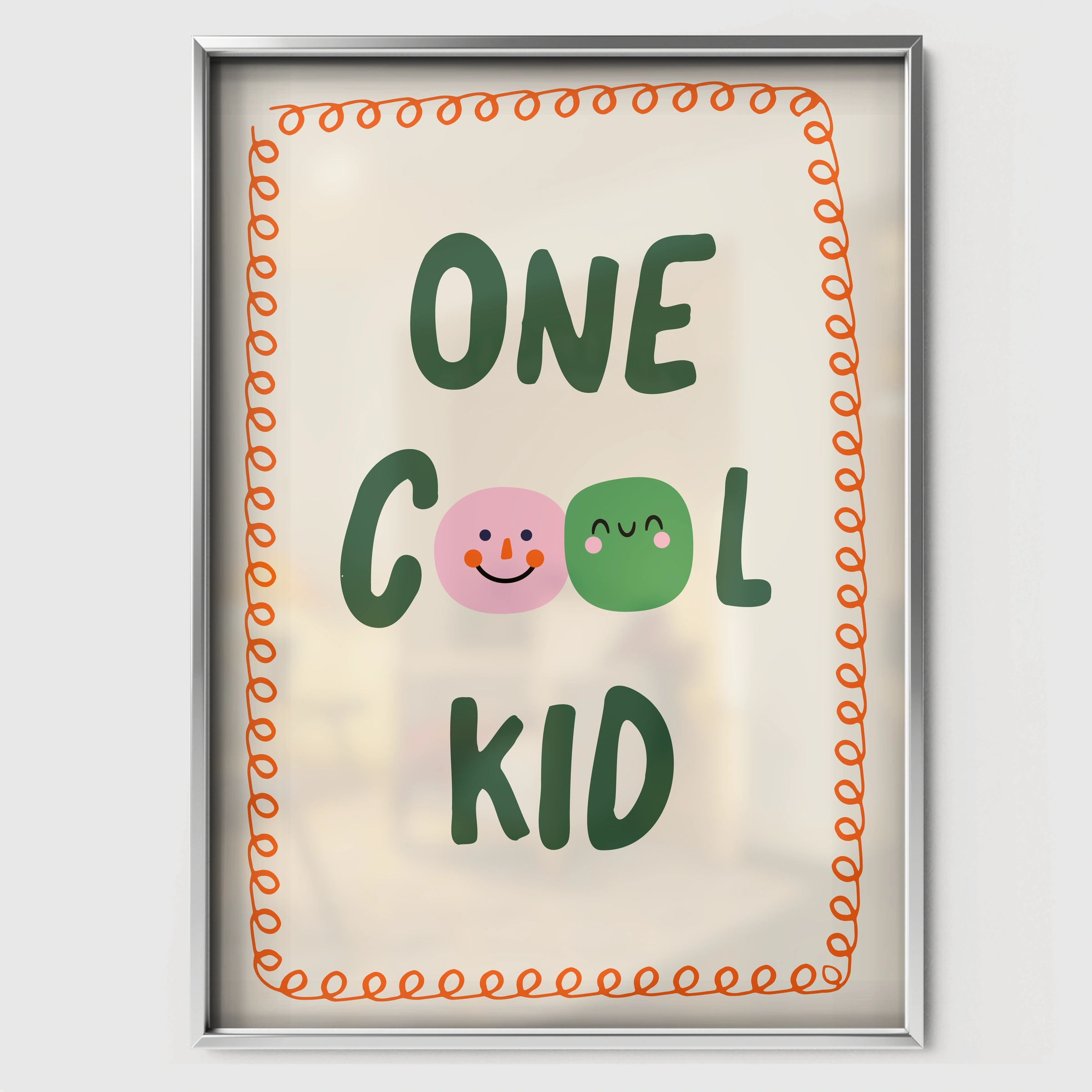 One Cool Kid Nursery Print - white framed nursery wall art print
