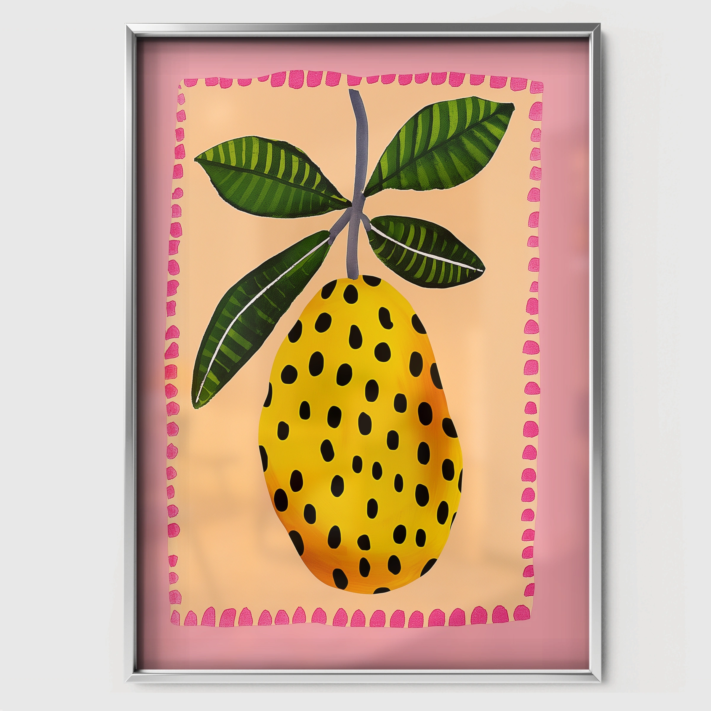 Painted Lemon Nursery Print - white framed nursery wall art print