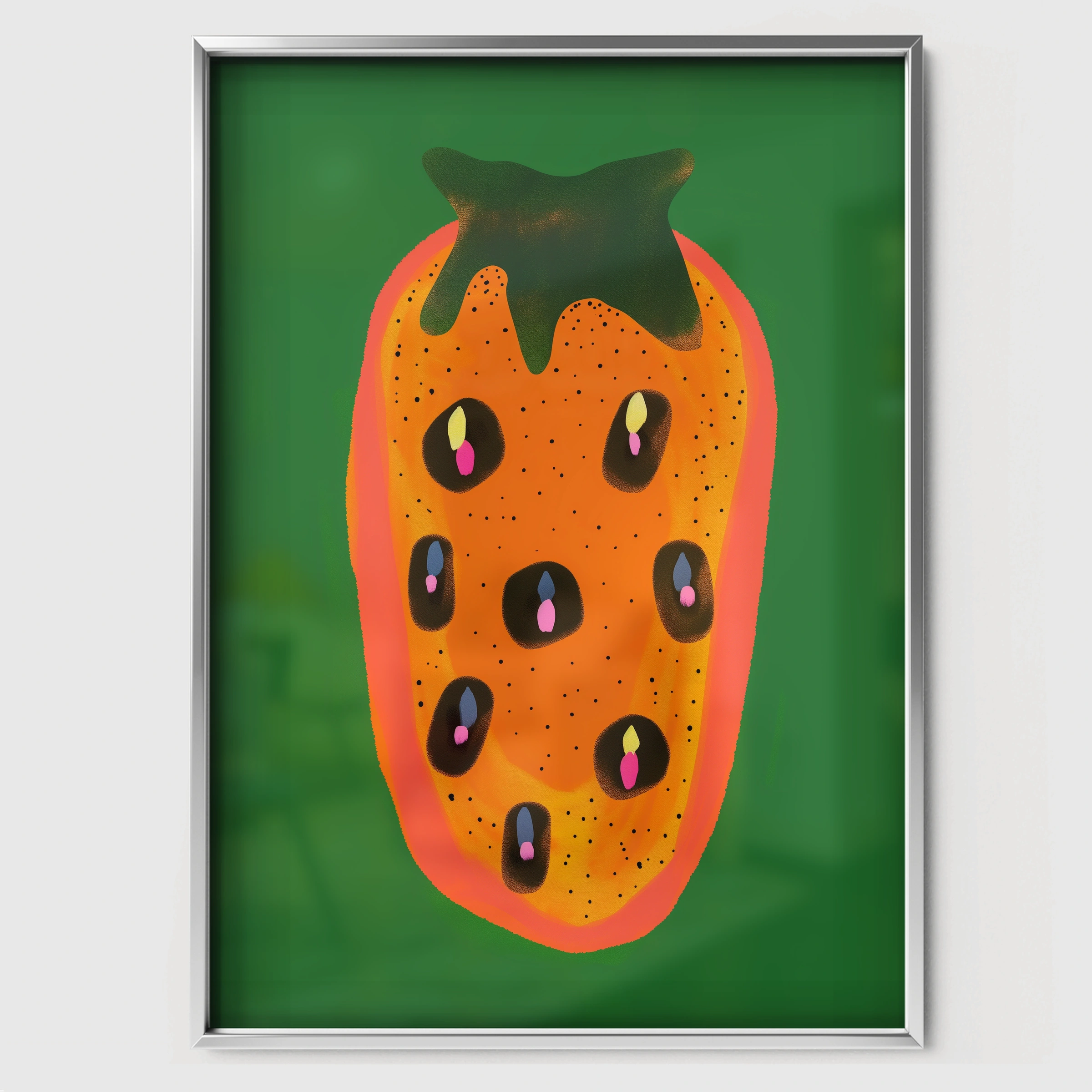 Papaya Nursery Print Two - white framed nursery wall art print