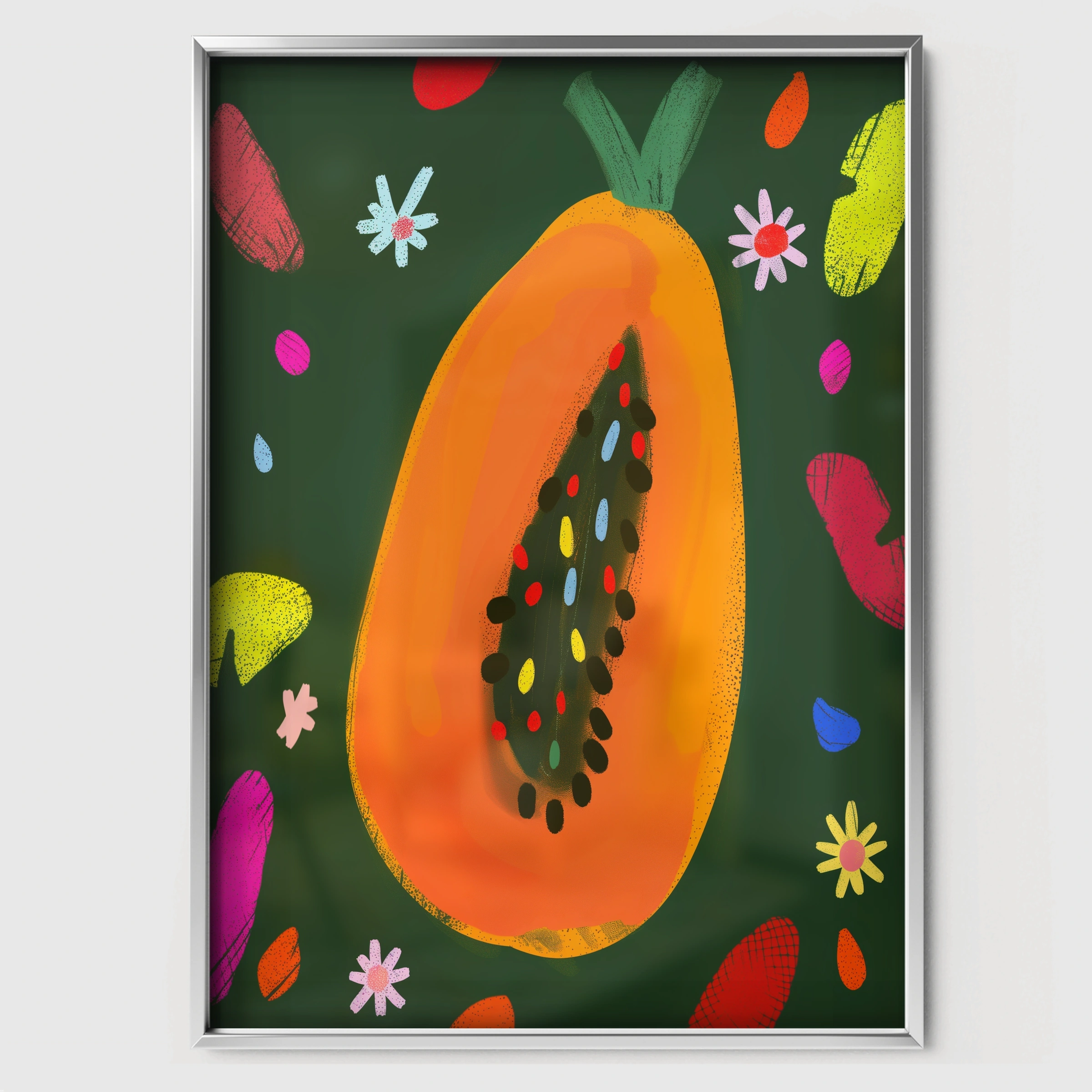 Papaya Nursery Print - white framed nursery wall art print
