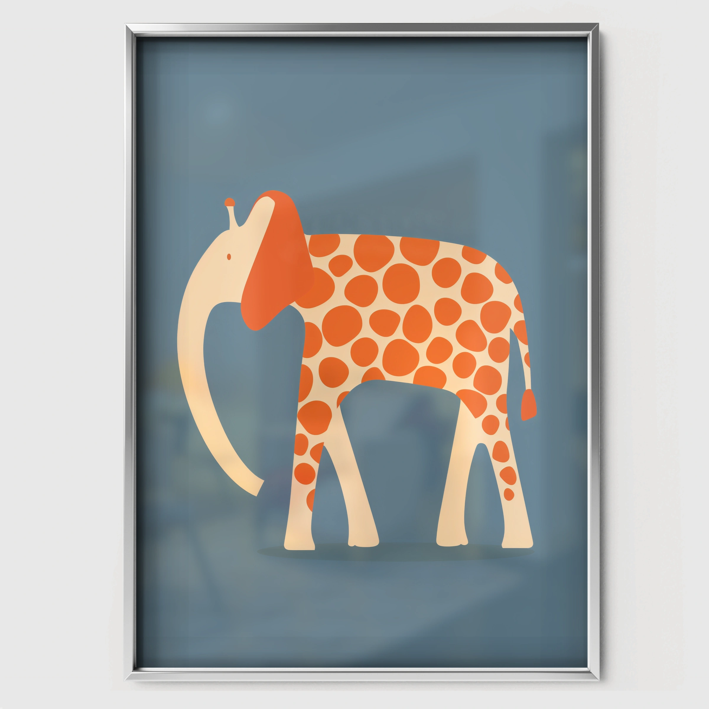 Patterned Elephant Nursery Print - white framed nursery wall art print