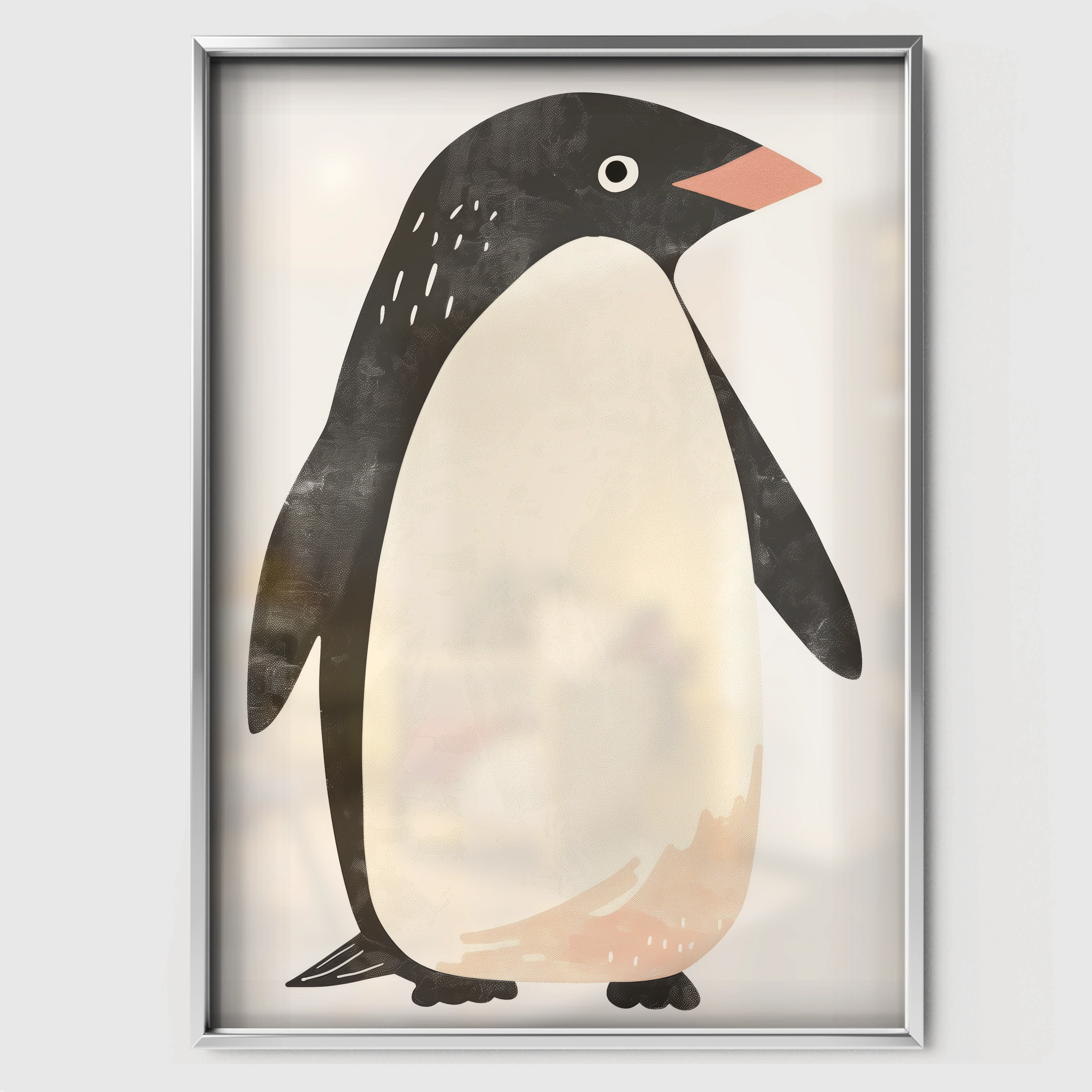 Penguin Nursery Print - white framed nursery wall art print