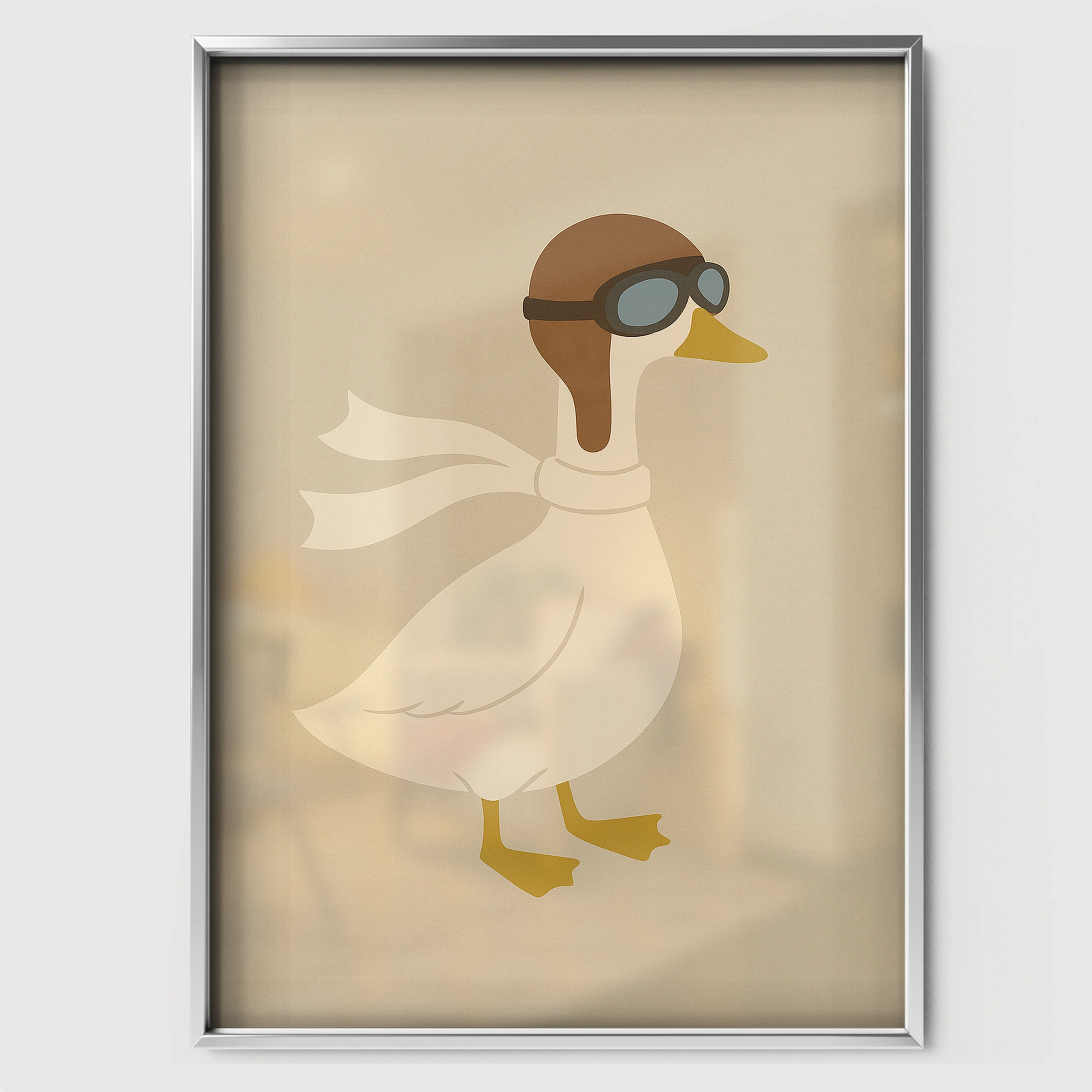 Pilot Goose Nursery Print - white framed nursery wall art print