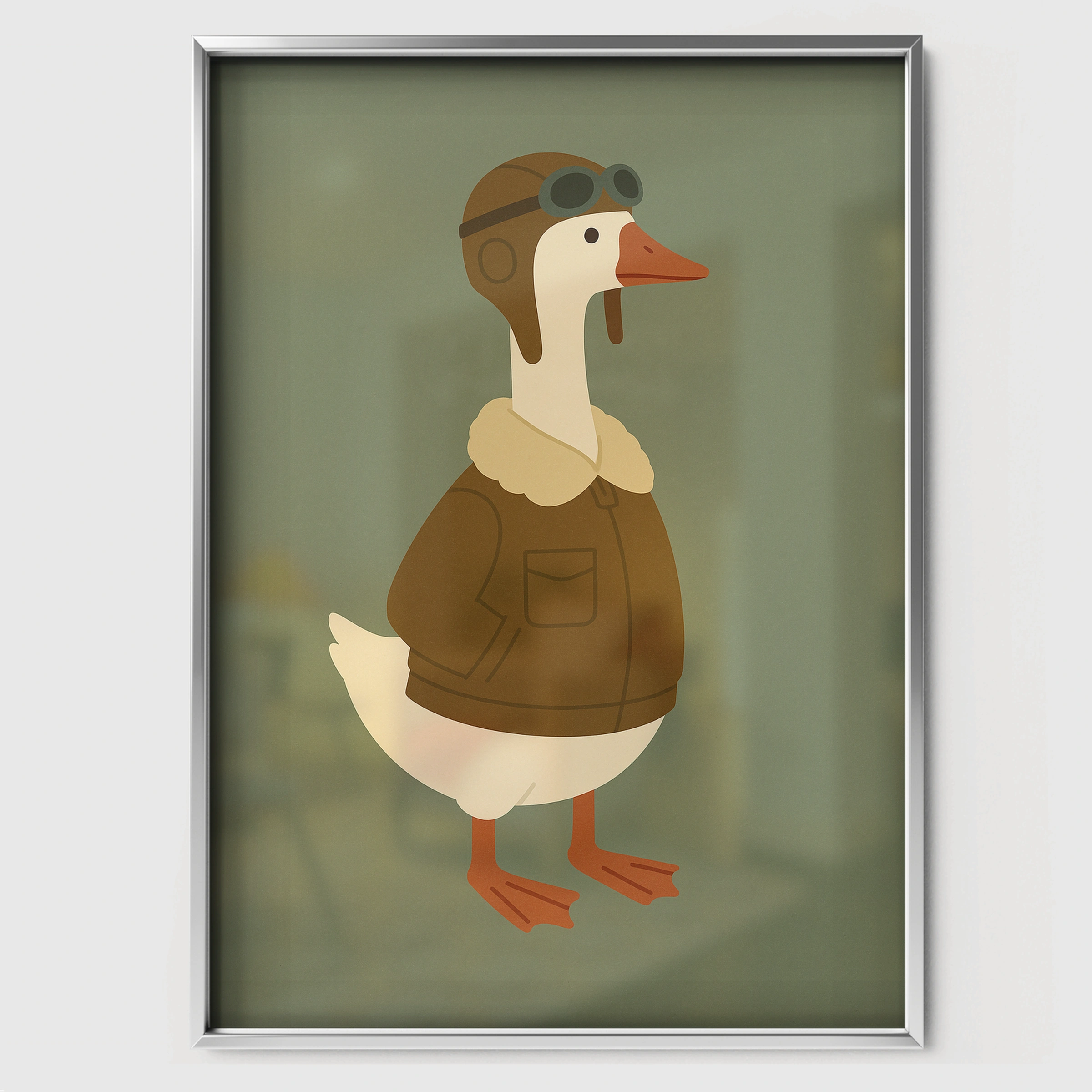 Pilot Goose Three Nursery Print - white framed nursery wall art print