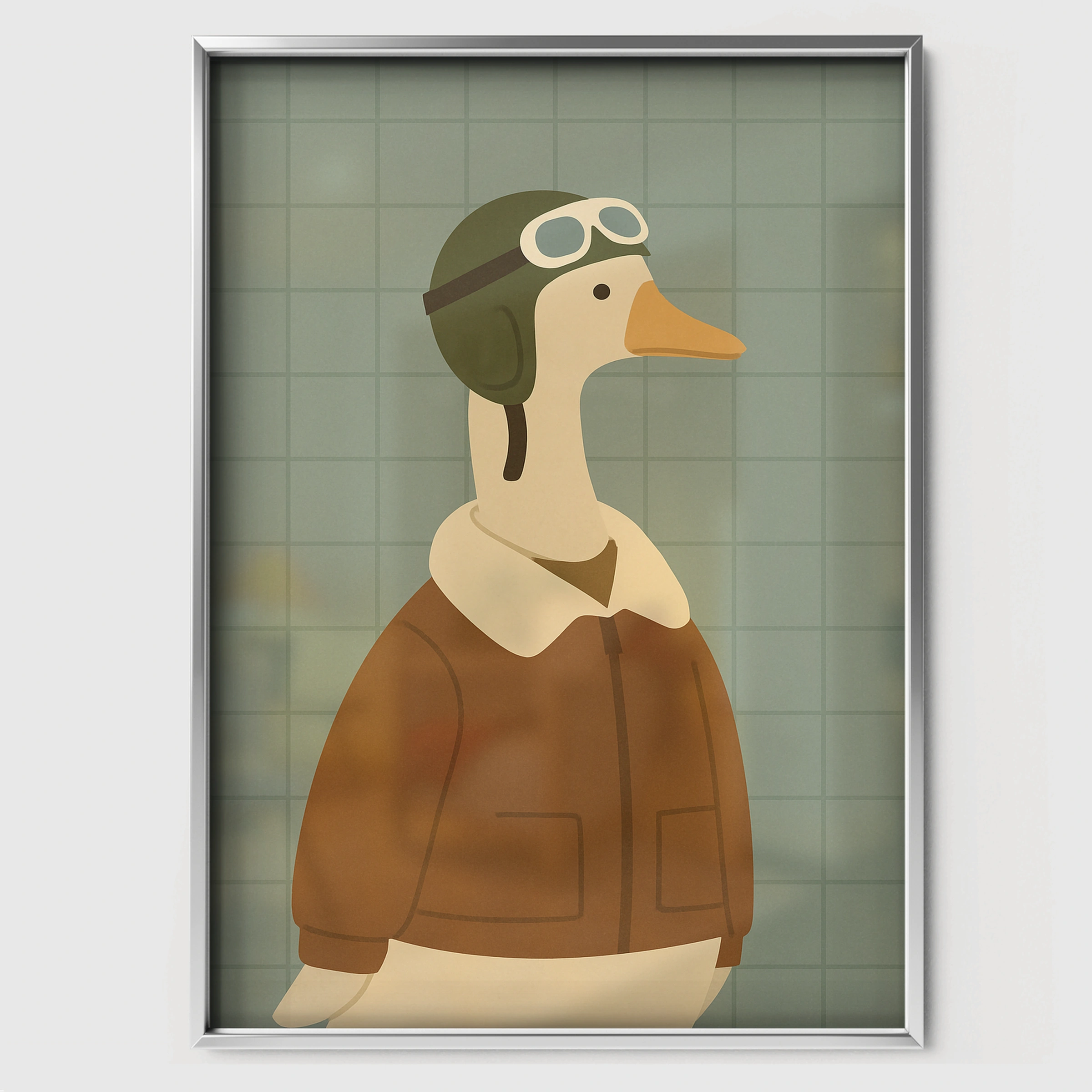 Pilot Goose Two Nursery Print - white framed nursery wall art print