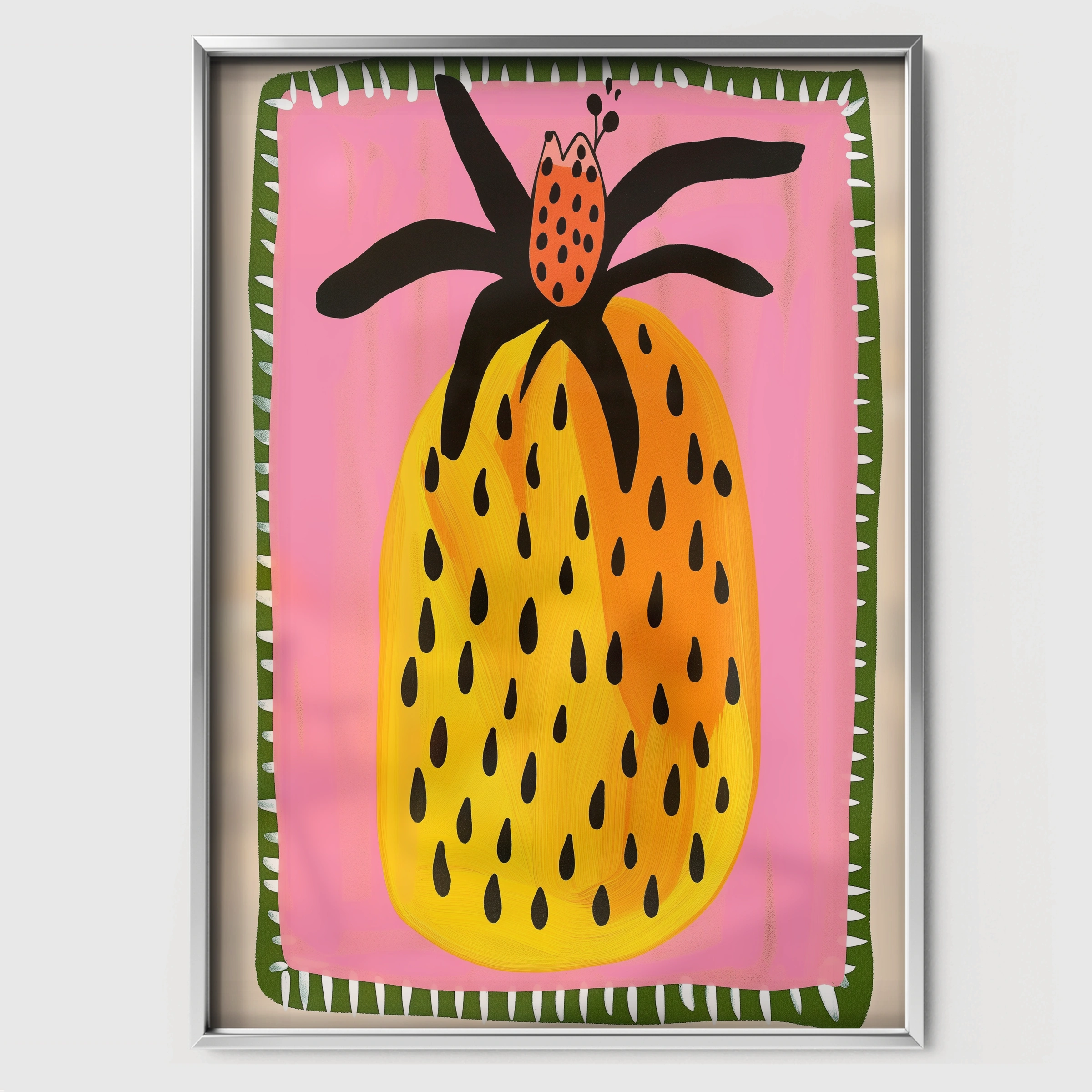 Pineapple Nursery Print - white framed nursery wall art print