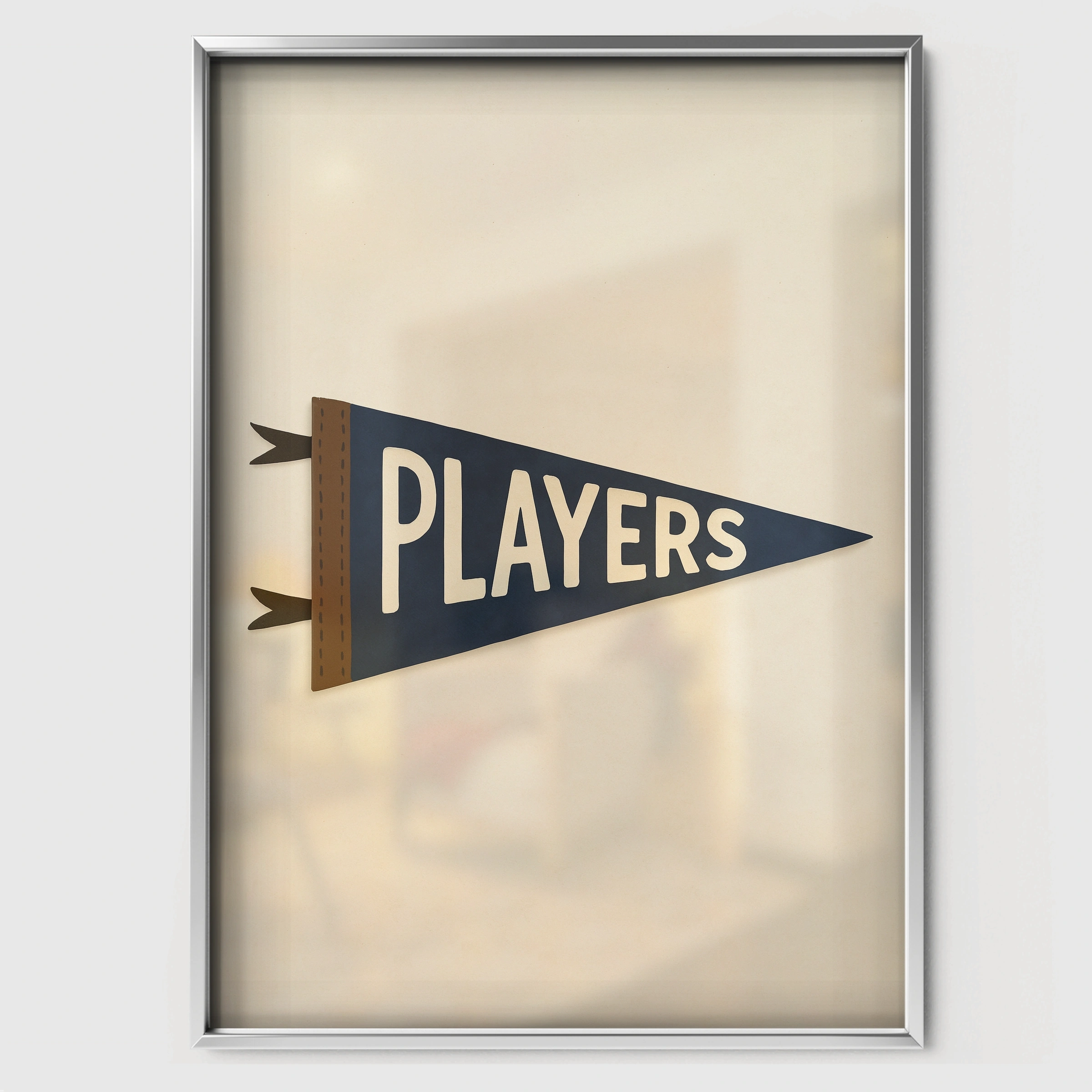Players Pennant Nursery Print - white framed nursery wall art print
