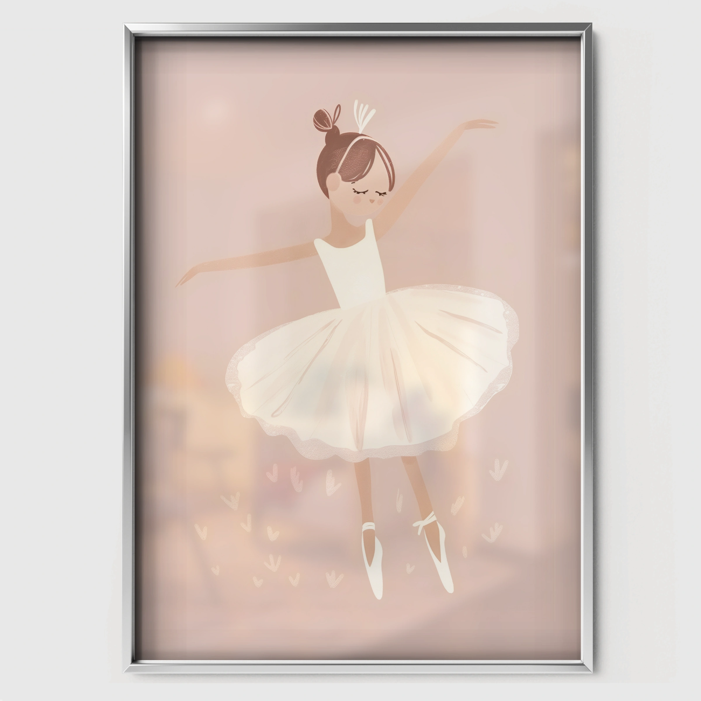 Prima Ballerina Nursery Print - white framed nursery wall art print