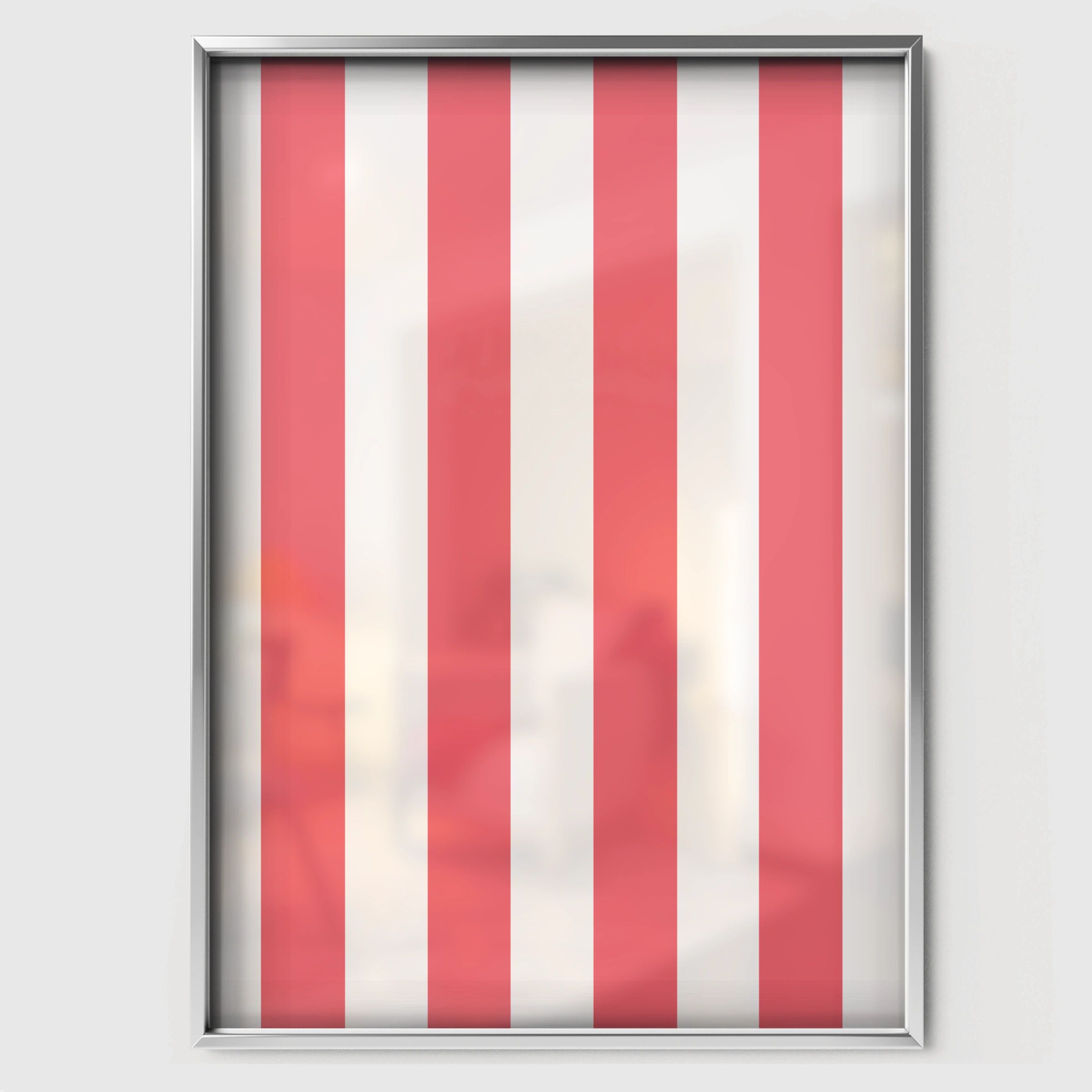 Red Stripes Nursery Print - white framed nursery wall art print