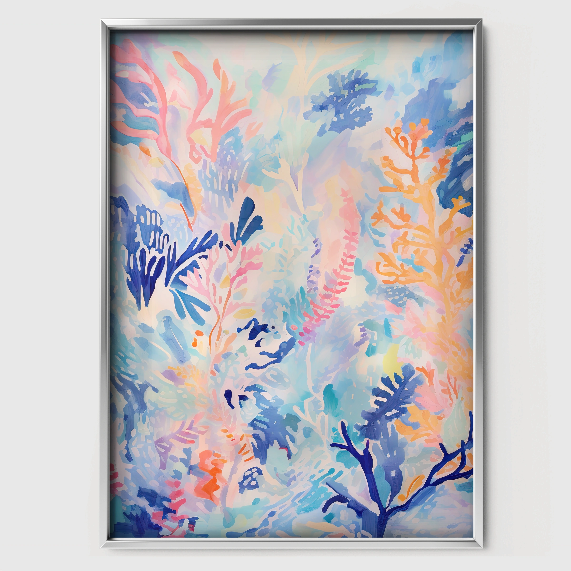 Reef Painting Nursery Print - white framed nursery wall art print